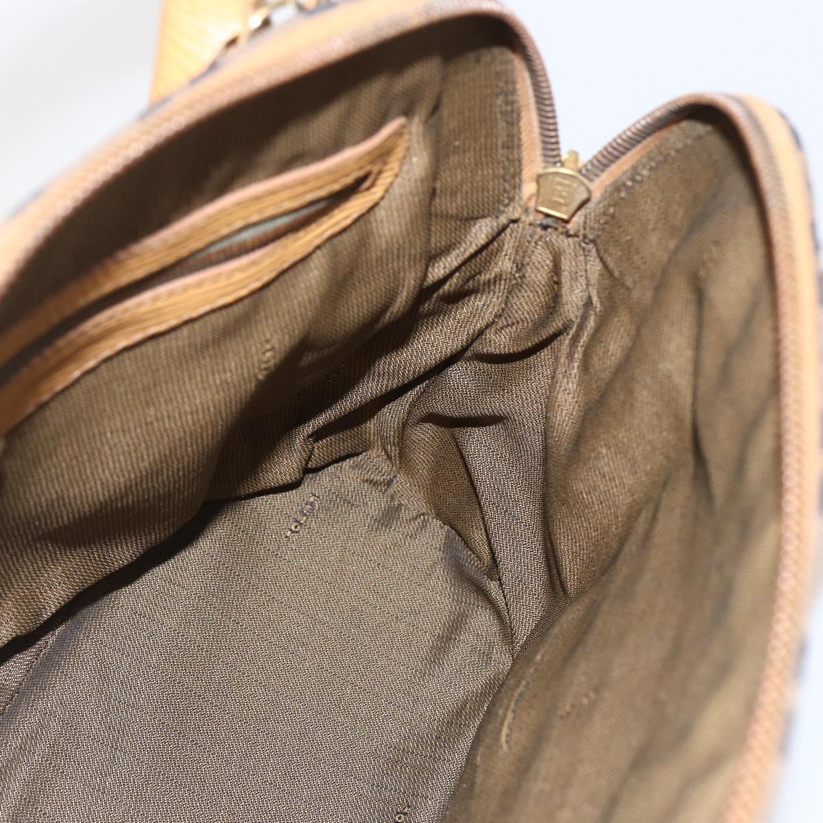 FENDI Zucca Canvas Hand Bag 2way Black Brown Auth 159305A