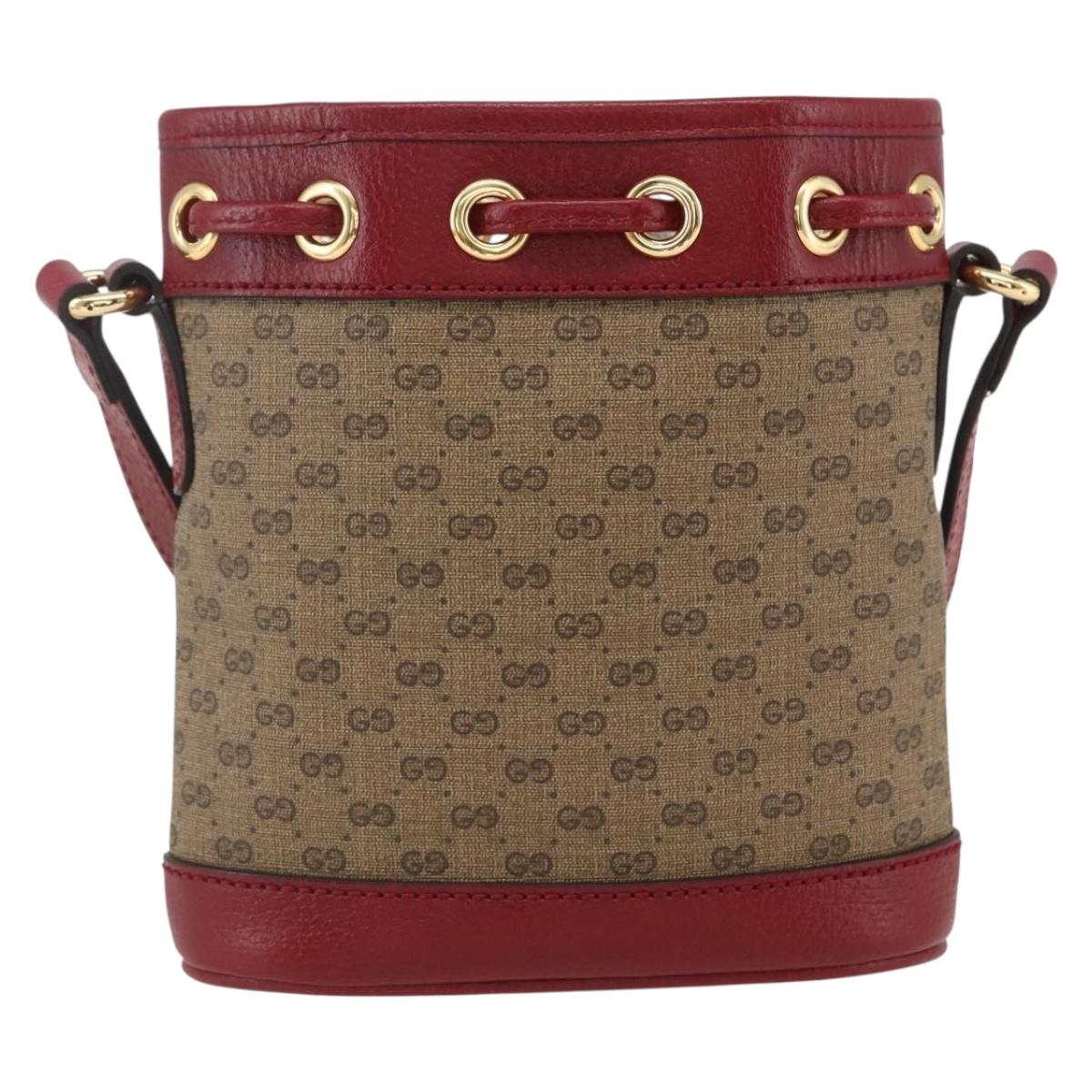 GUCCI Micro GG Supreme Doraemon Shoulder Bag PVC Beige 647801 Auth 159307SAM