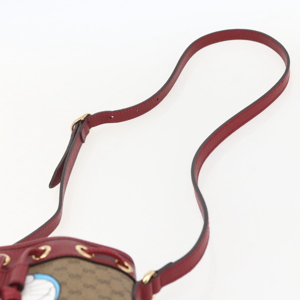 GUCCI Micro GG Supreme Doraemon Shoulder Bag PVC Beige 647801 Auth 159307SAM