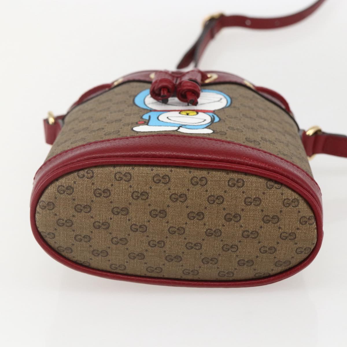 GUCCI Micro GG Supreme Doraemon Shoulder Bag PVC Beige 647801 Auth 159307SAM