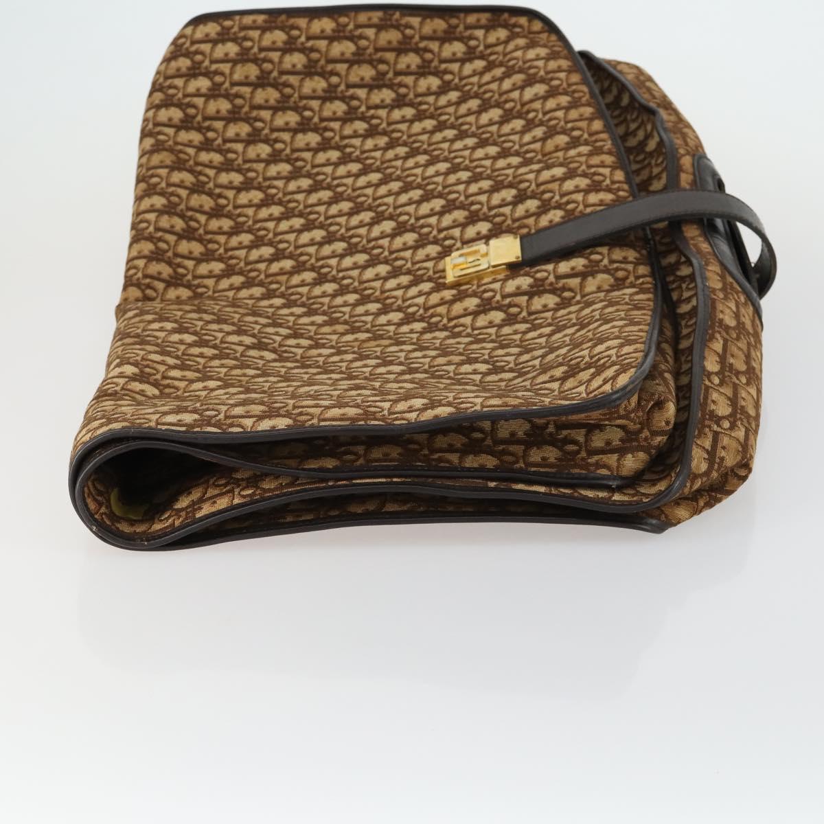 Christian Dior Trotter Canvas Garment Cover Brown Gold Auth 159327