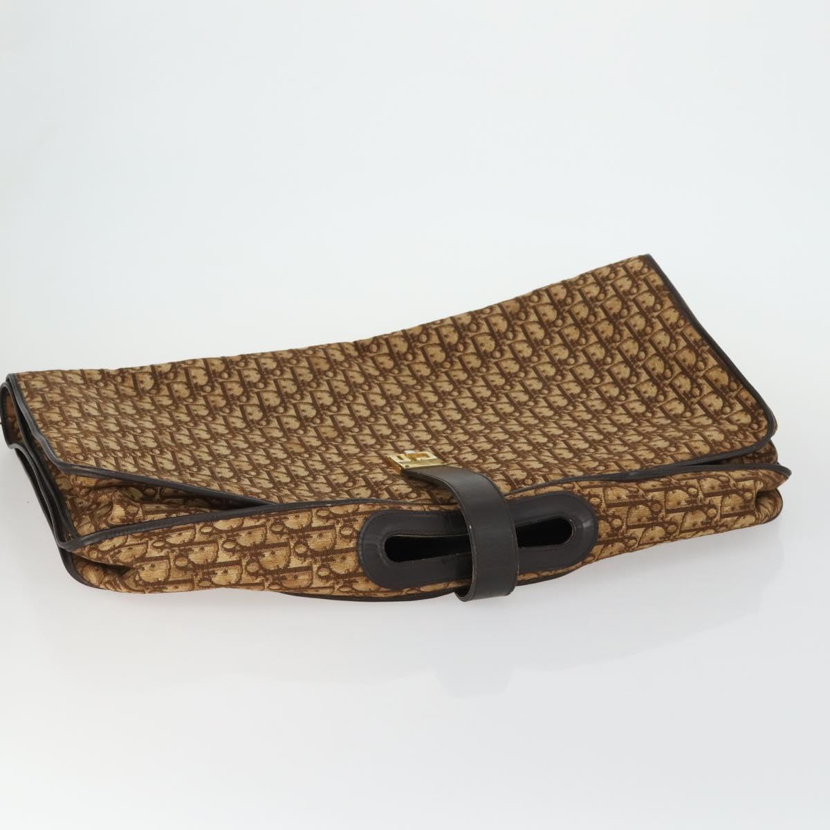 Christian Dior Trotter Canvas Garment Cover Brown Gold Auth 159327