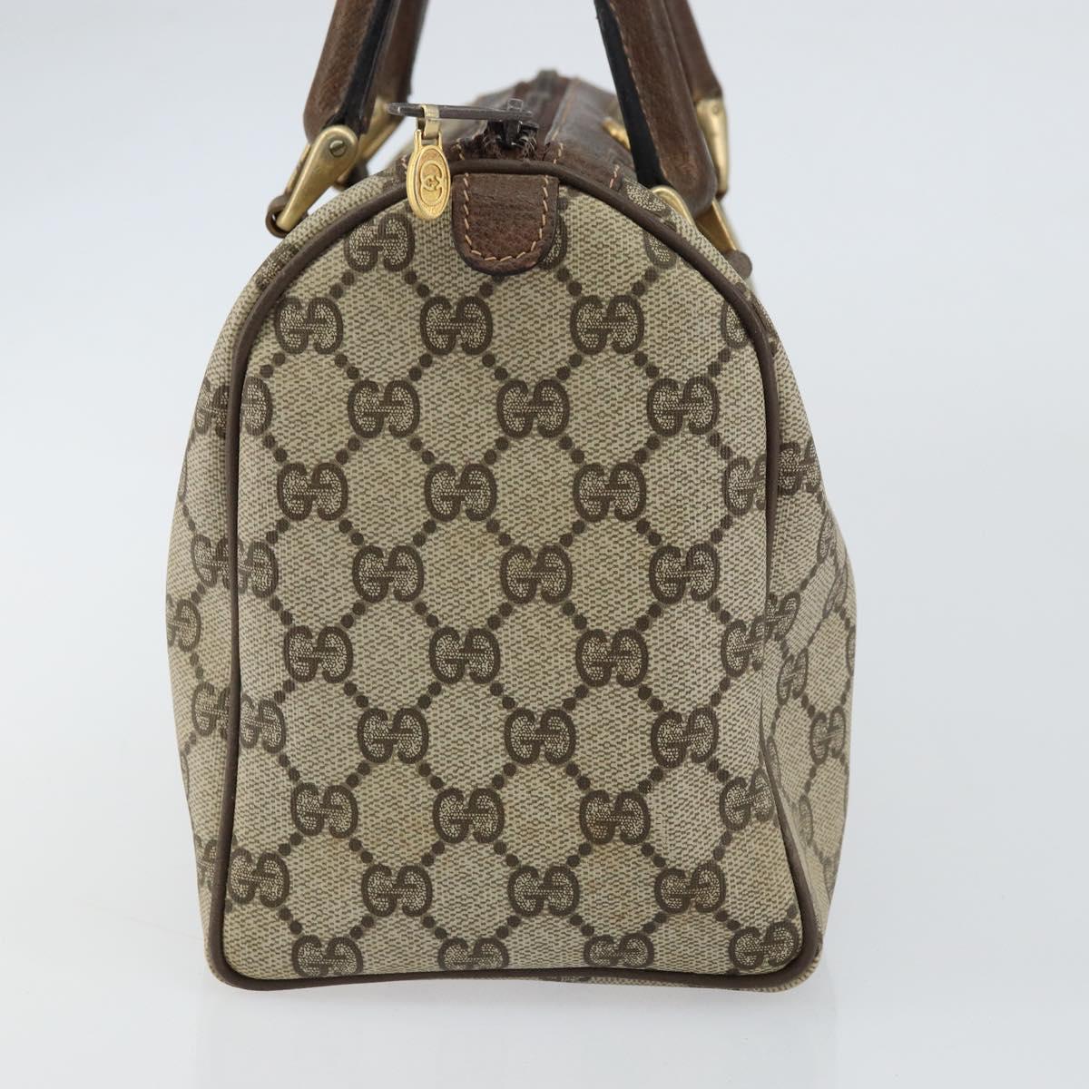 GUCCI GG Supreme Web Sherry Line Boston Bag PVC Beige Gold 010 378 Auth 159328