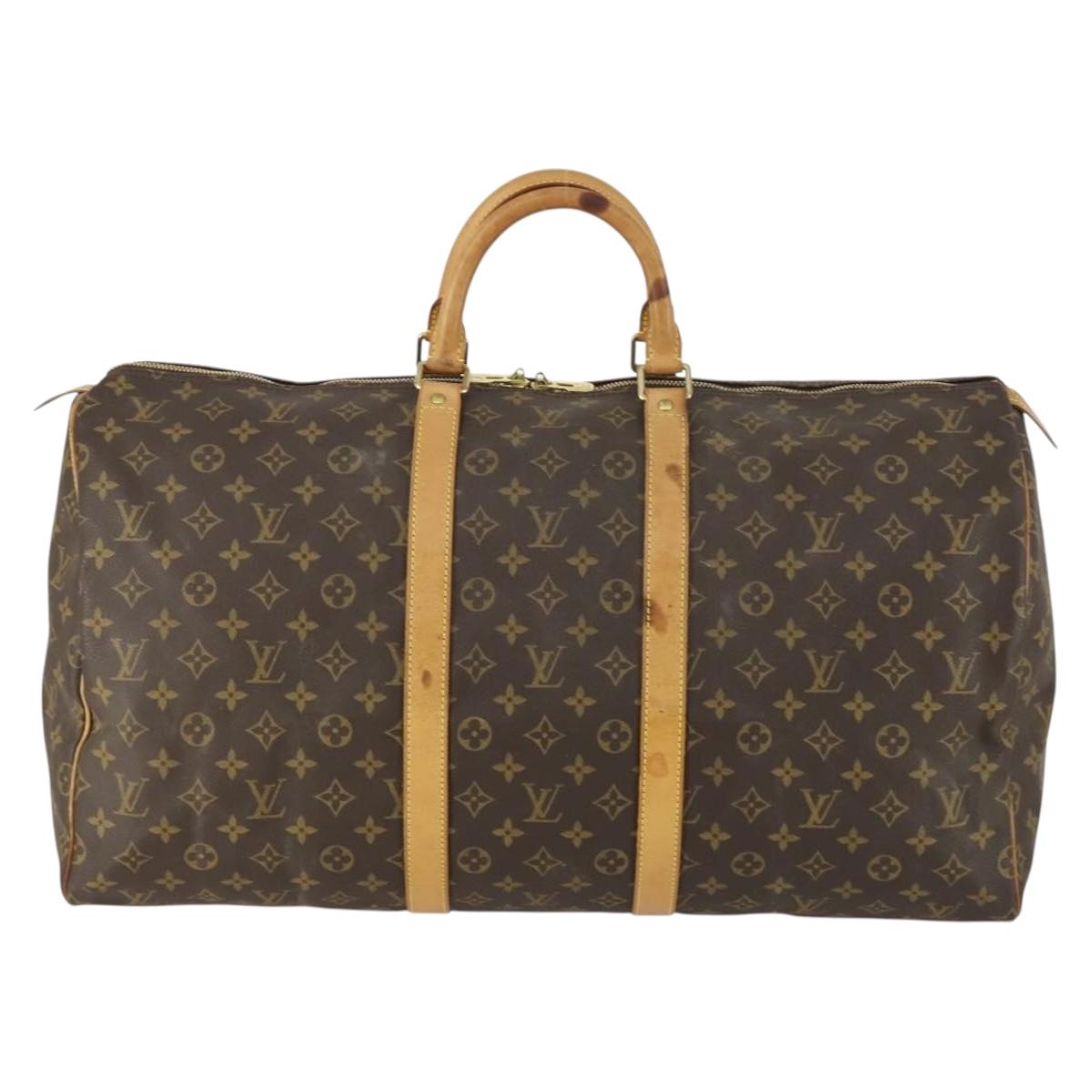 LOUIS VUITTON Monogram Keepall 55 Boston Bag M41424 LV Auth 159340