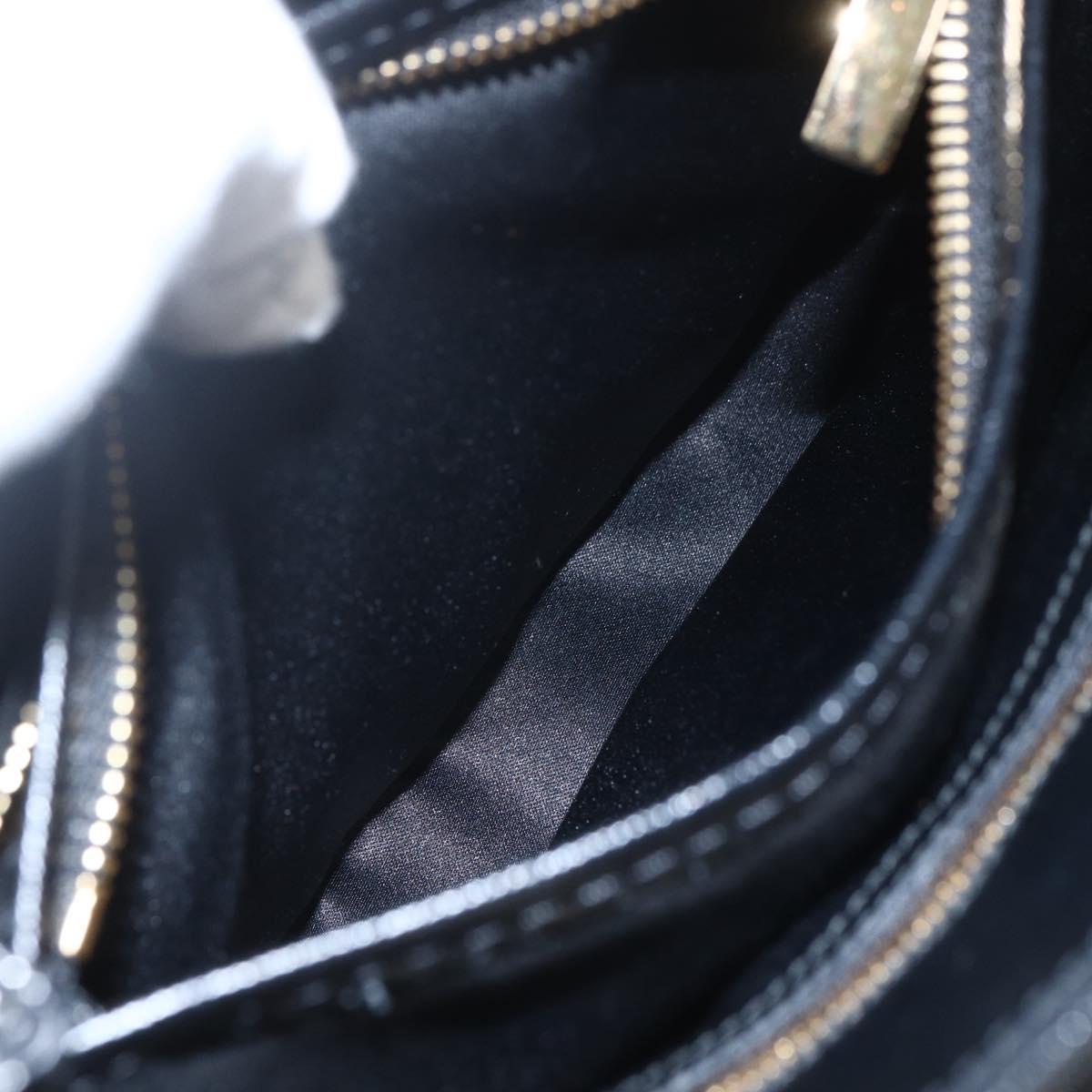 Salvatore Ferragamo Chain Vala Shoulder Bag Leather Black Gold Auth 159349