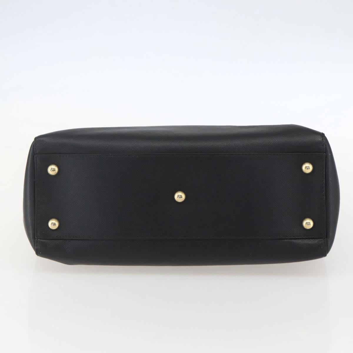 Salvatore Ferragamo Chain Vala Shoulder Bag Leather Black Gold Auth 159349