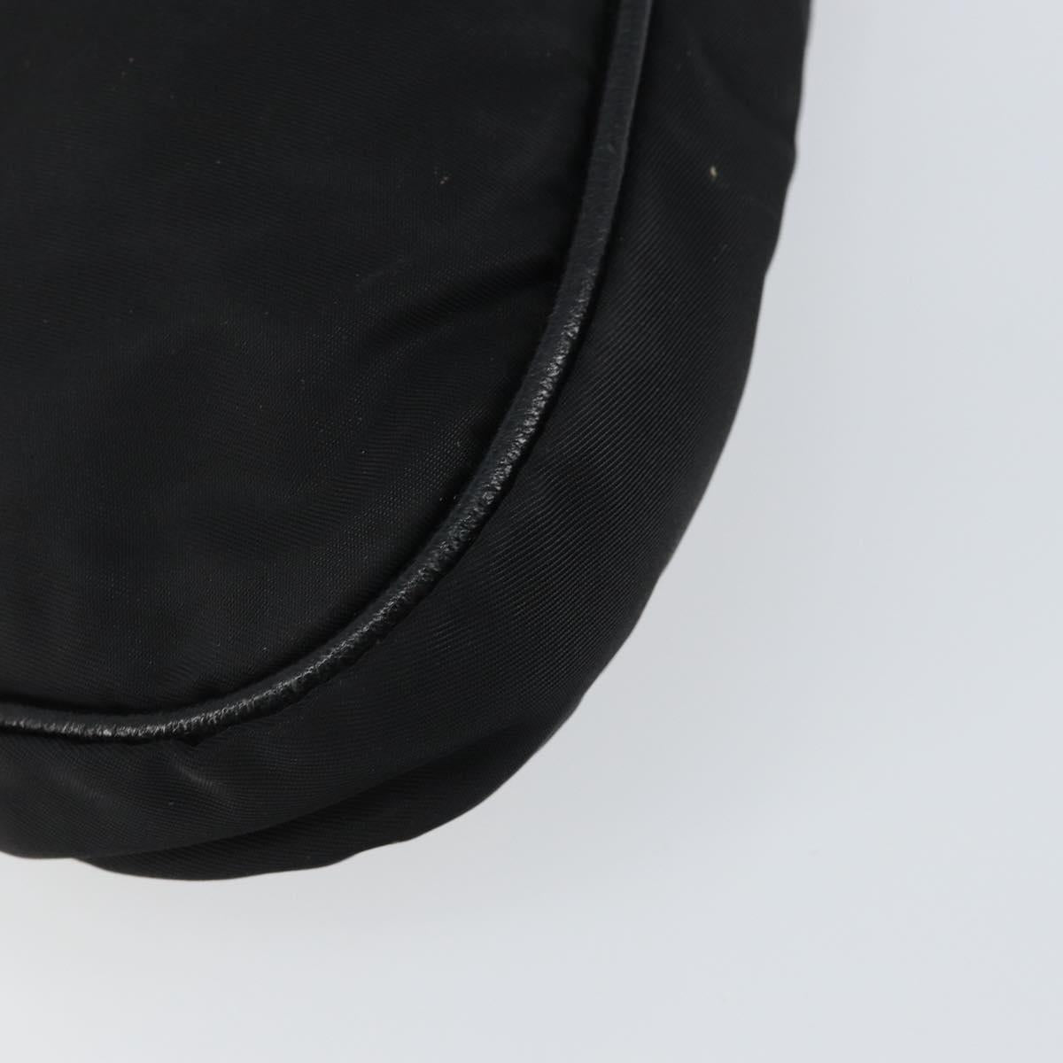 PRADA Accessory Pouch Nylon Black Silver Auth 159350