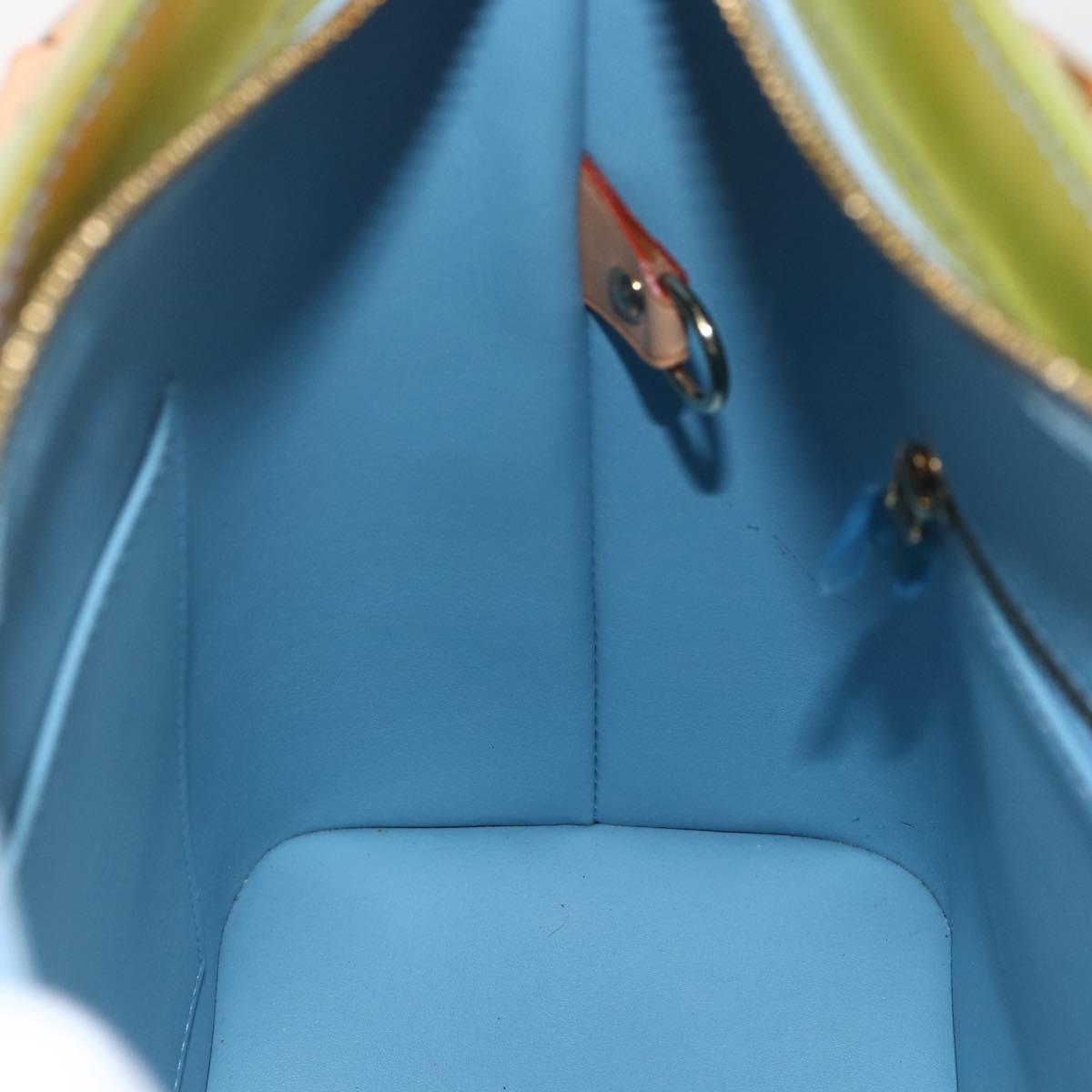 LOUIS VUITTON Monogram Vernis Houston Hand Bag Baby Blue M91005 LV Auth 159352