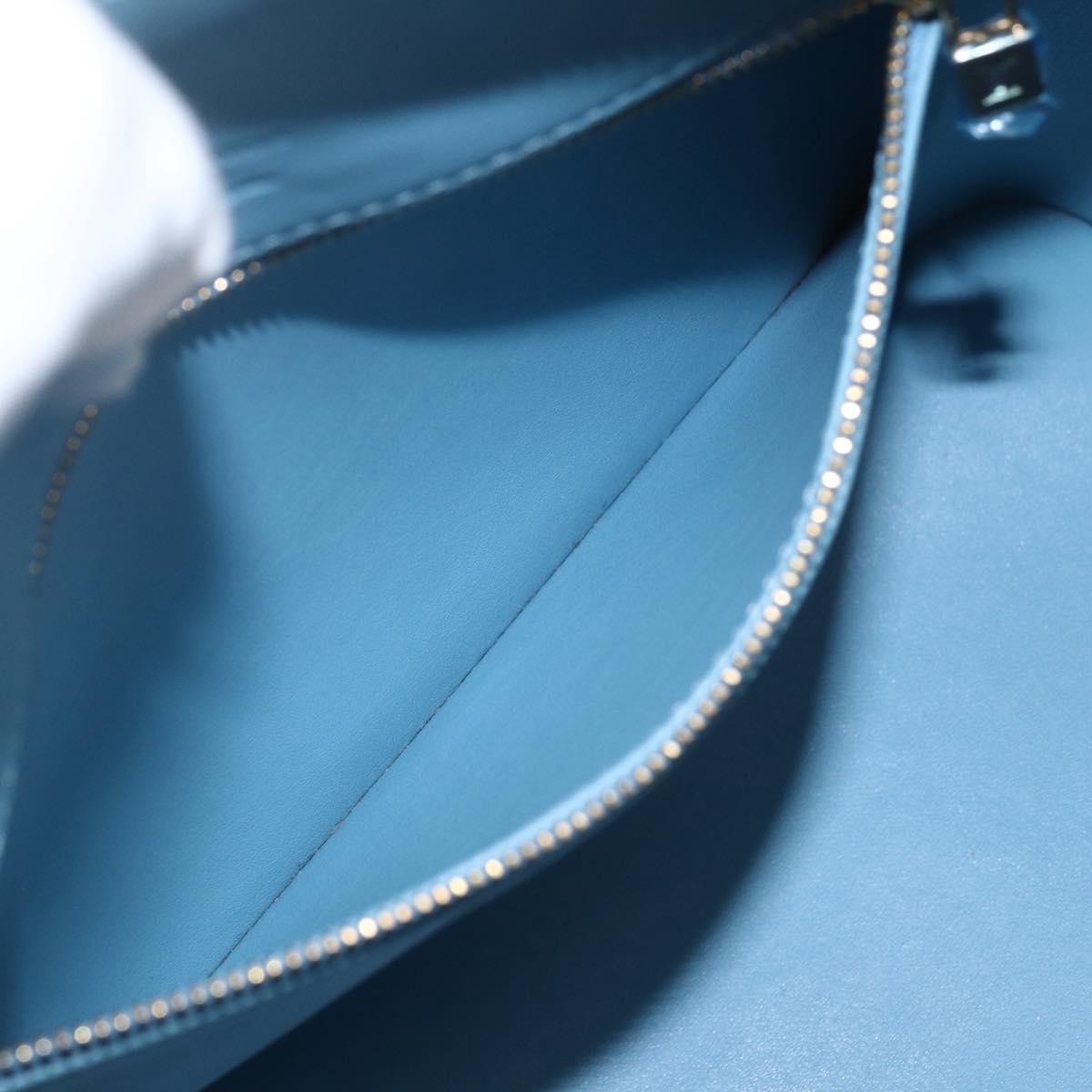 LOUIS VUITTON Monogram Vernis Houston Hand Bag Baby Blue M91005 LV Auth 159352