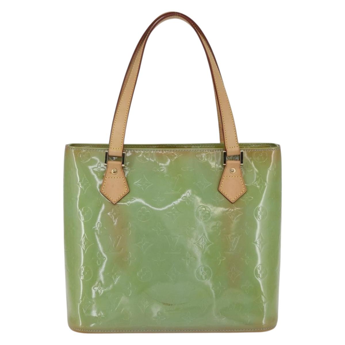 LOUIS VUITTON Monogram Vernis Houston Hand Bag Baby Blue M91005 LV Auth 159352