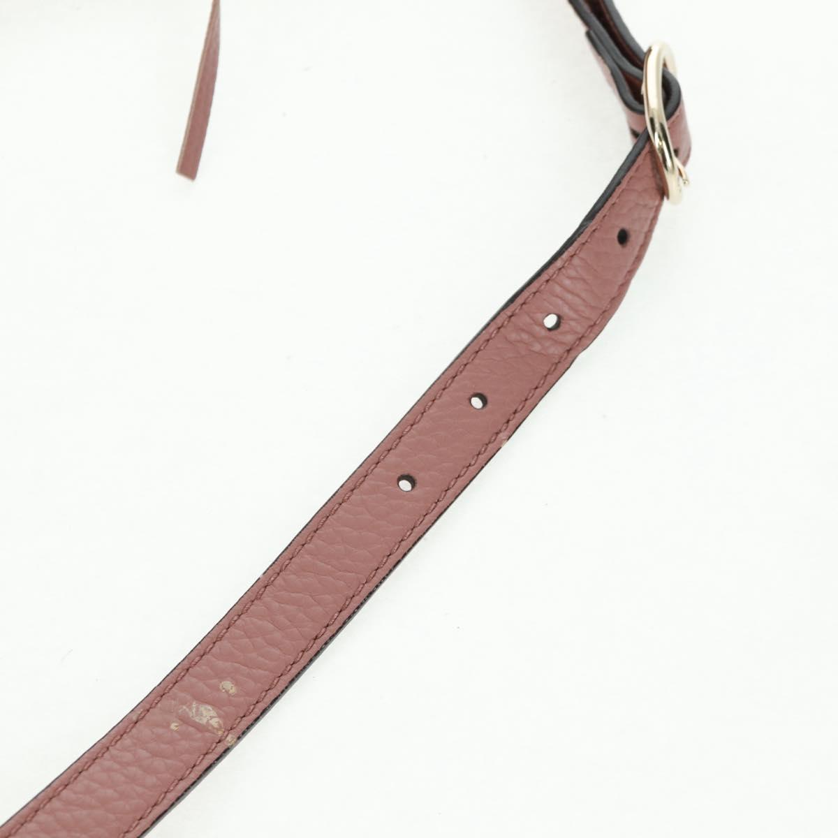 GUCCI Bamboo Hand Bag Leather 2way Pink Gold 323660 Auth 159357