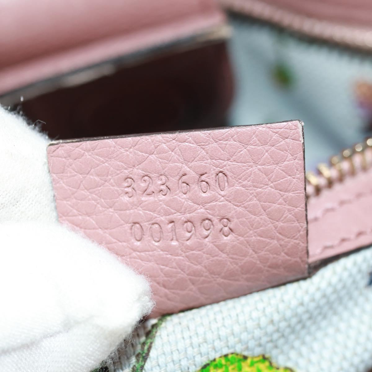 GUCCI Bamboo Hand Bag Leather 2way Pink Gold 323660 Auth 159357