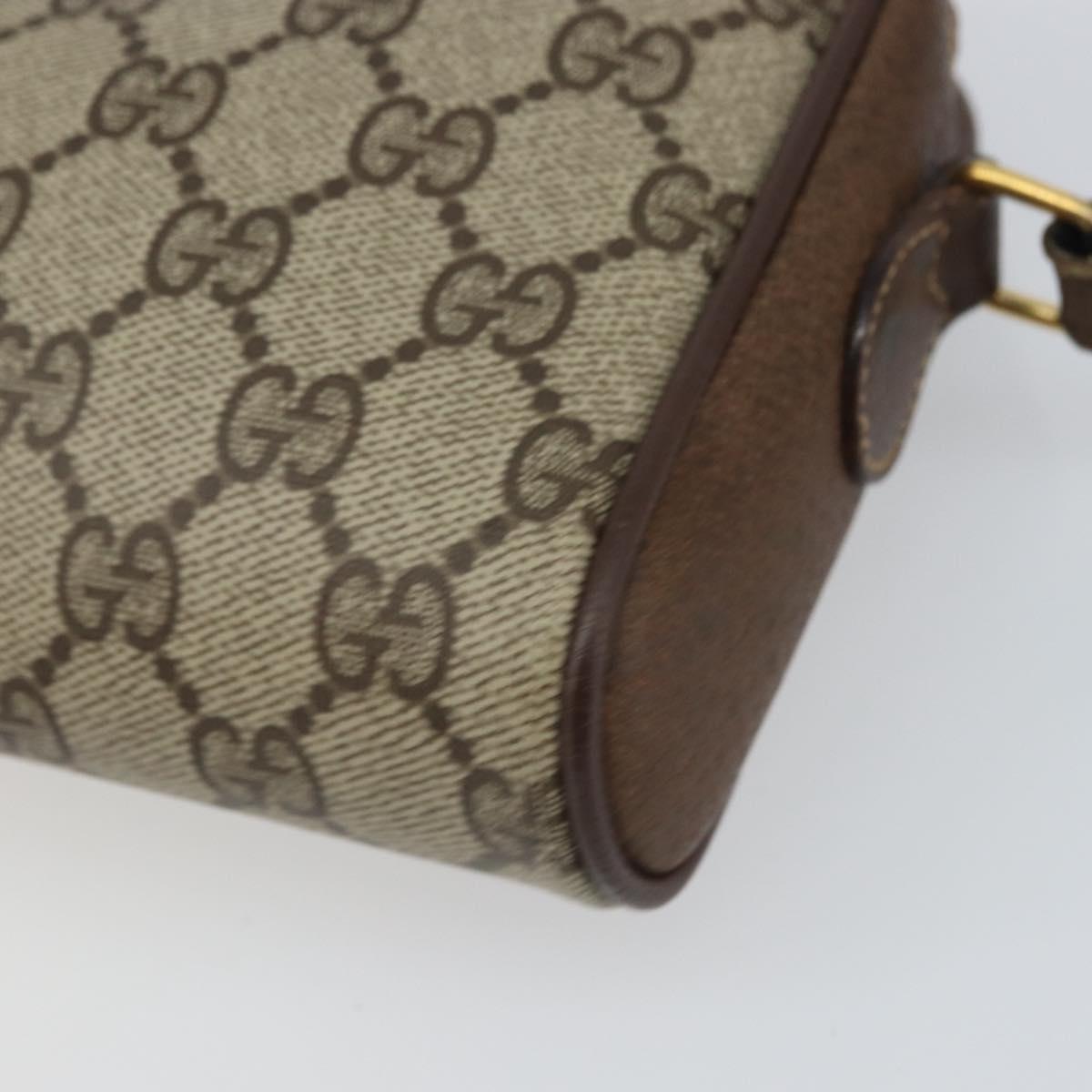 GUCCI GG Supreme Web Sherry Line Shoulder Bag PVC Beige Gold 116 02 089 Auth 159358