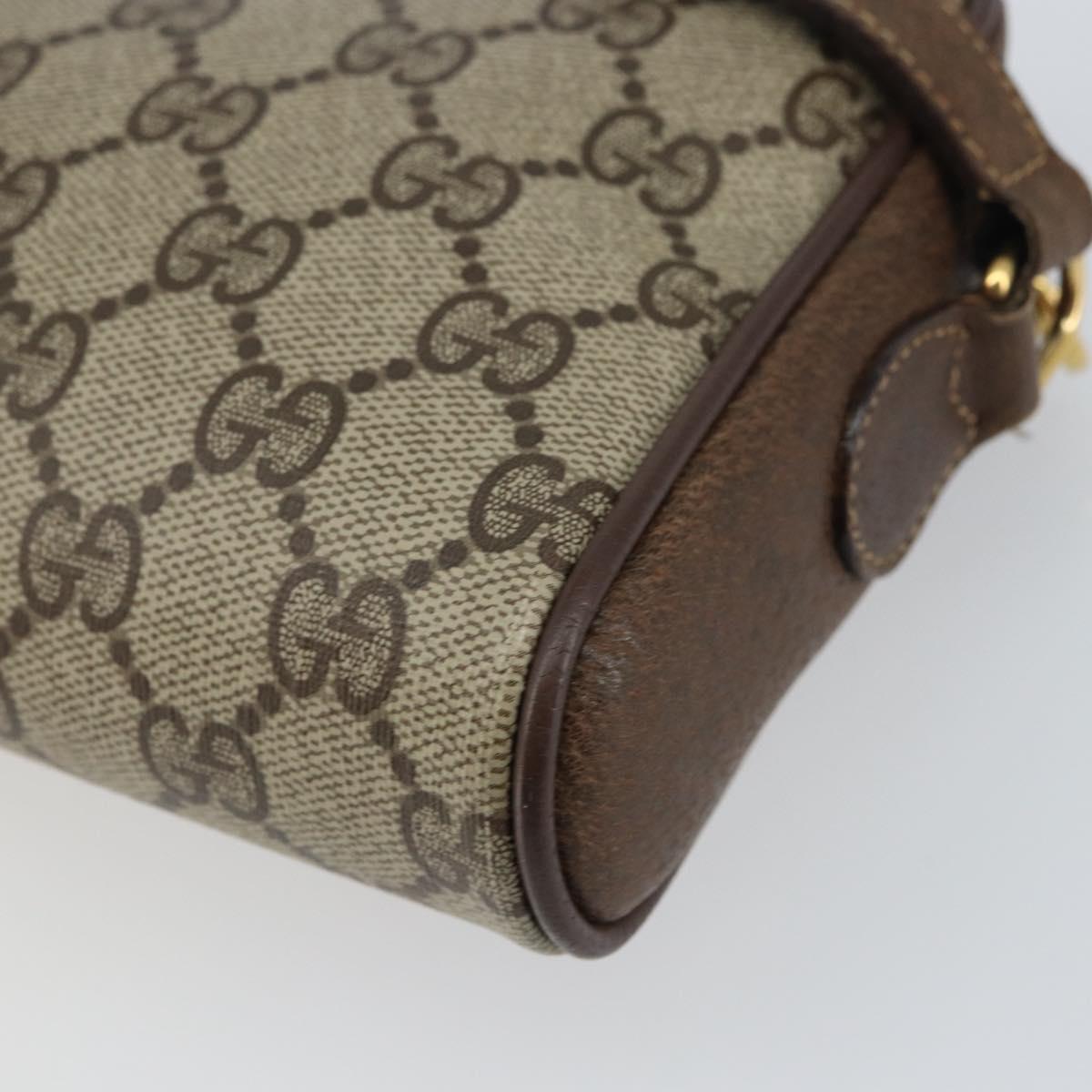 GUCCI GG Supreme Web Sherry Line Shoulder Bag PVC Beige Gold 116 02 089 Auth 159358