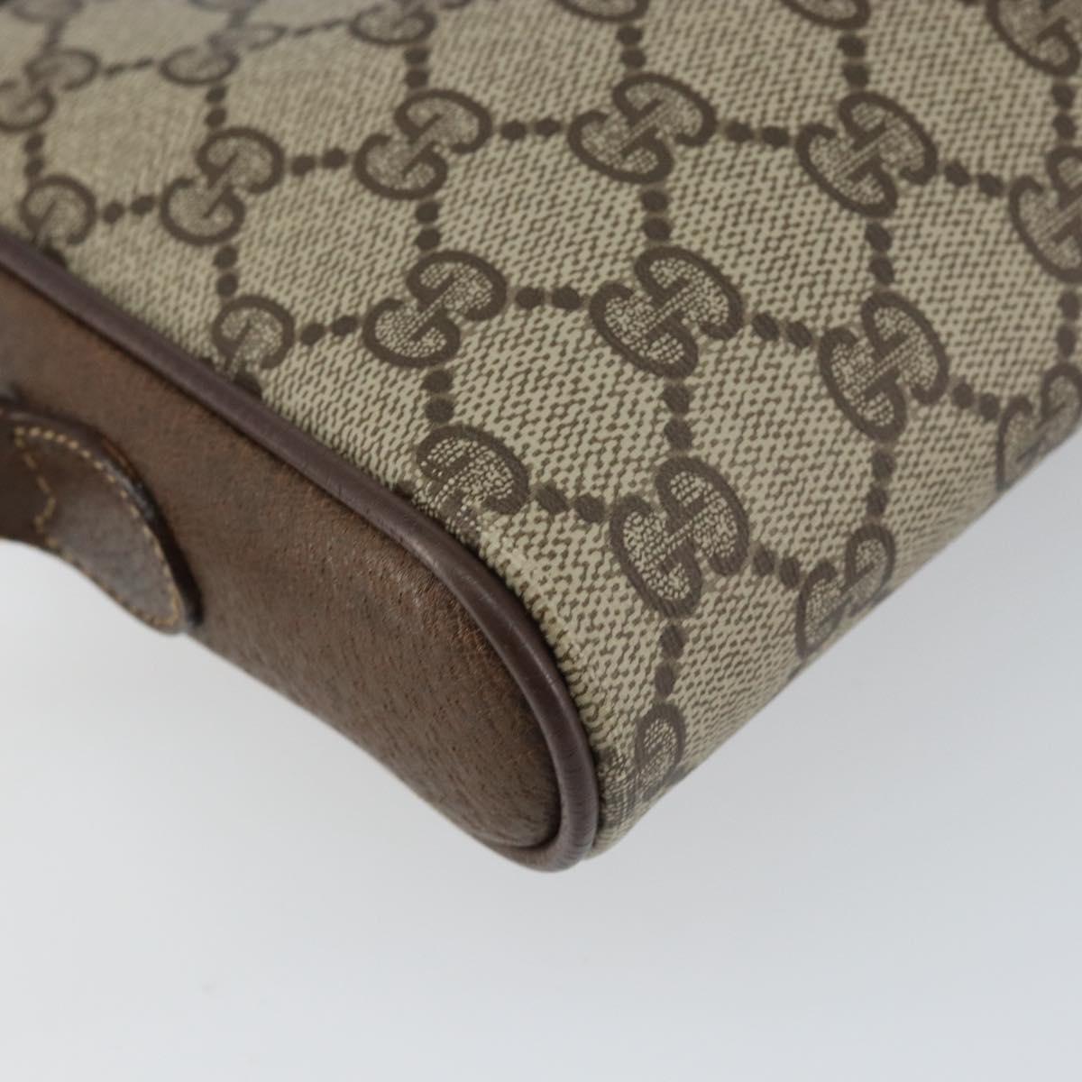 GUCCI GG Supreme Web Sherry Line Shoulder Bag PVC Beige Gold 116 02 089 Auth 159358