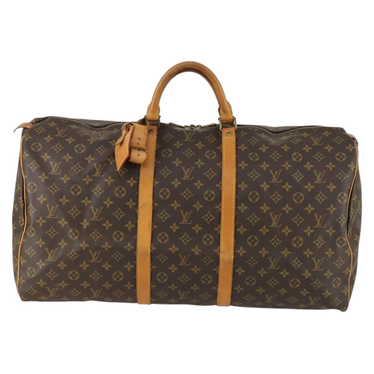 LOUIS VUITTON Monogram Keepall 60 Boston Bag M41422 LV Auth 159362