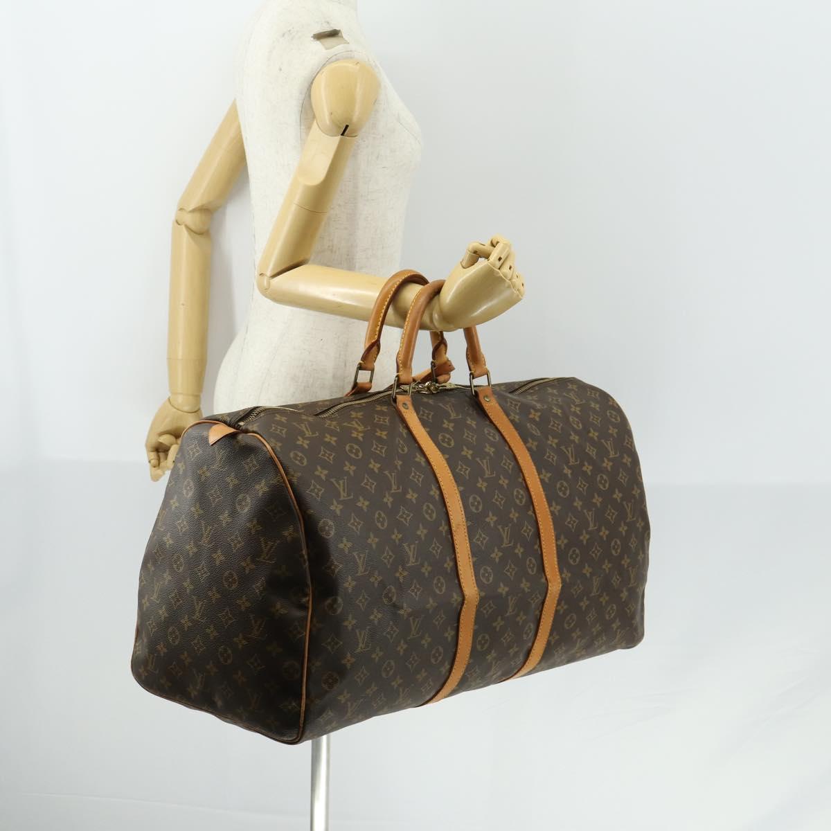 LOUIS VUITTON Monogram Keepall 60 Boston Bag M41422 LV Auth 159362