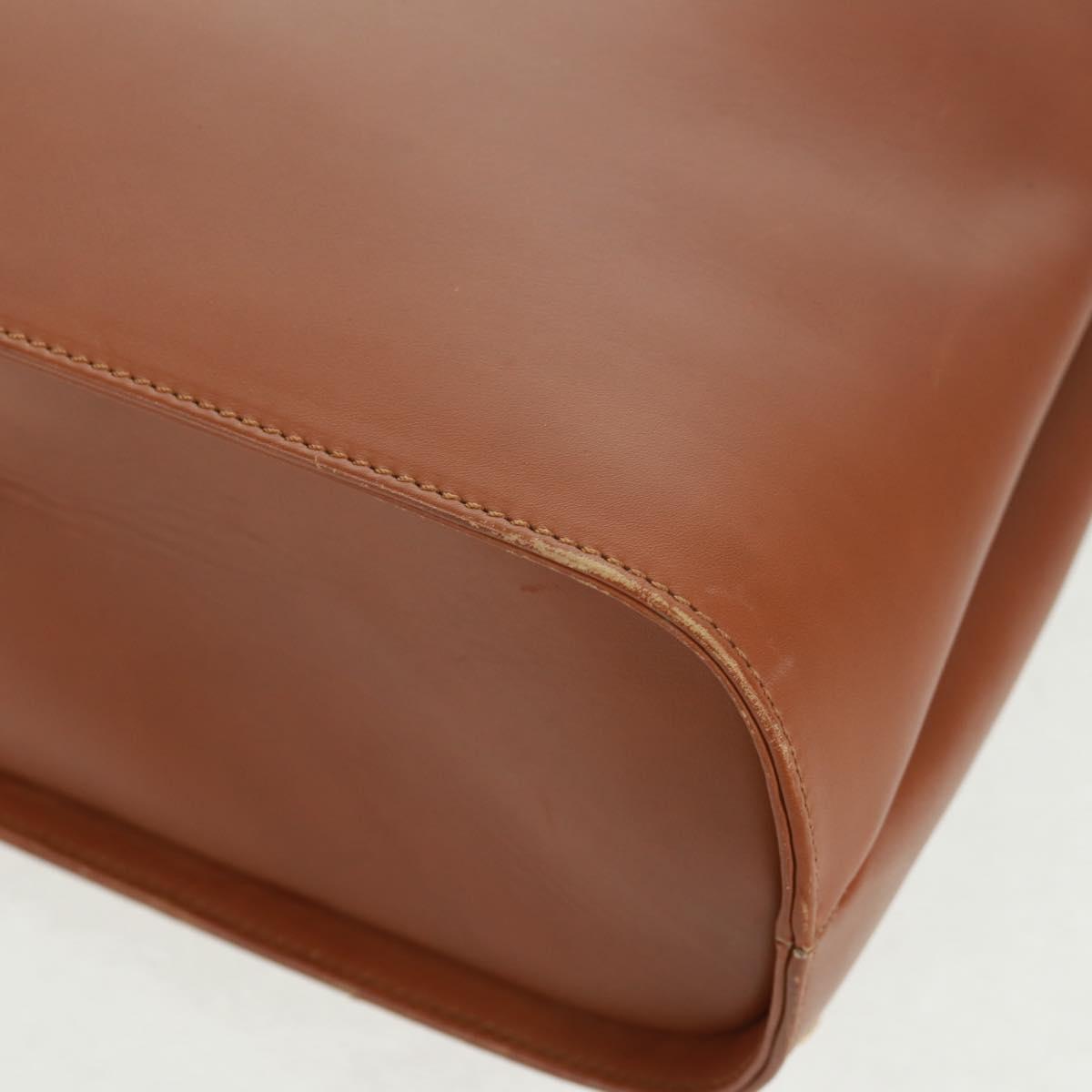 Salvatore Ferragamo Hand Bag Leather 2way Brown Gold Auth 159378