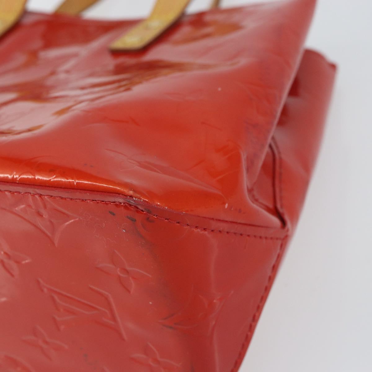 LOUIS VUITTON Monogram Vernis Reade PM Hand Bag Red Rouge M91088 LV Auth 159382