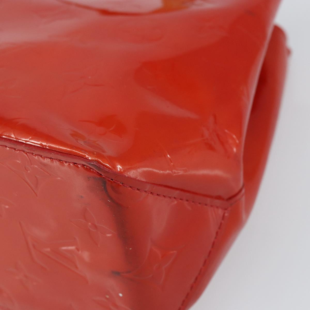 LOUIS VUITTON Monogram Vernis Reade PM Hand Bag Red Rouge M91088 LV Auth 159382