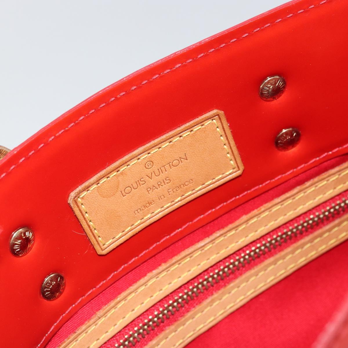 LOUIS VUITTON Monogram Vernis Reade PM Hand Bag Red Rouge M91088 LV Auth 159382