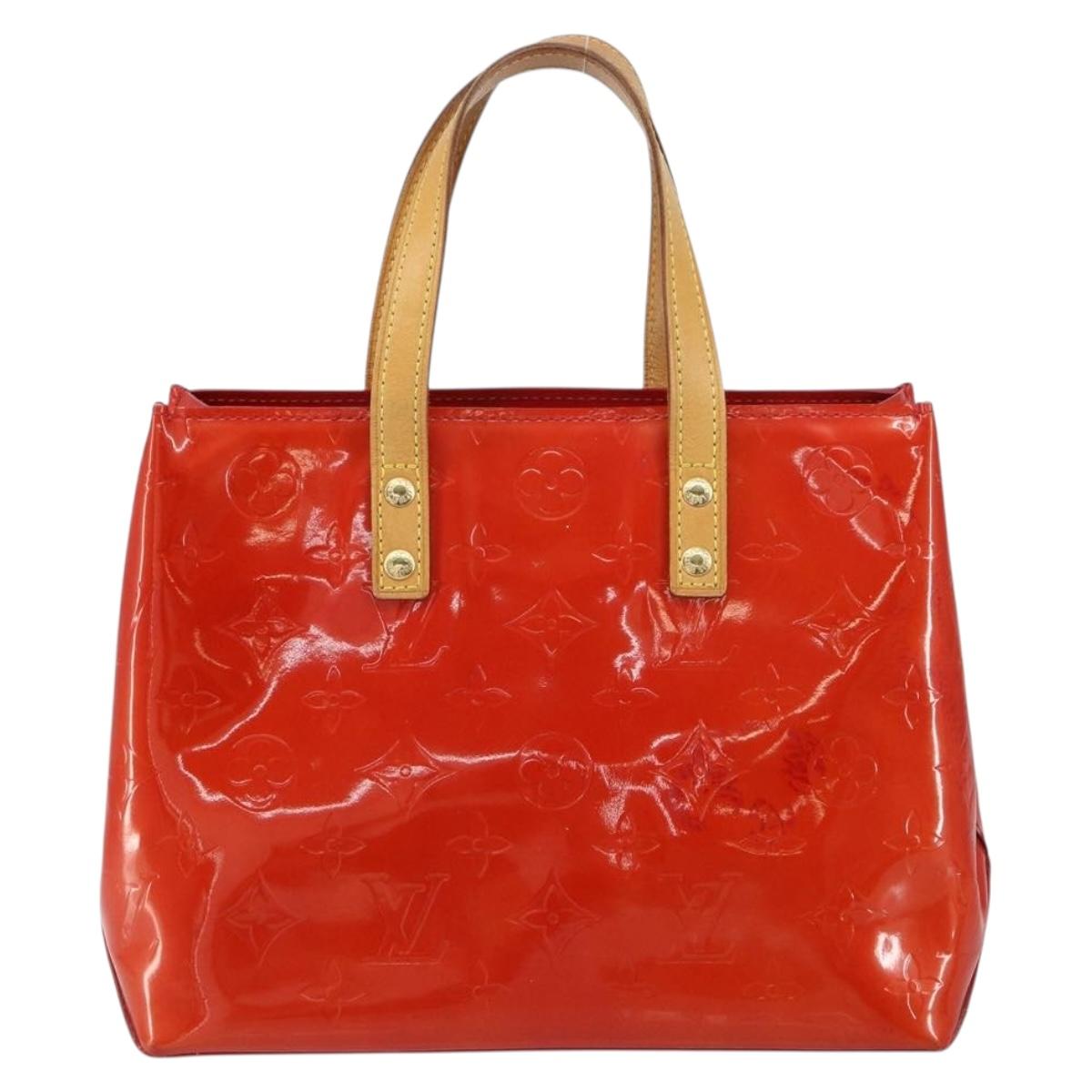 LOUIS VUITTON Monogram Vernis Reade PM Hand Bag Red Rouge M91088 LV Auth 159382