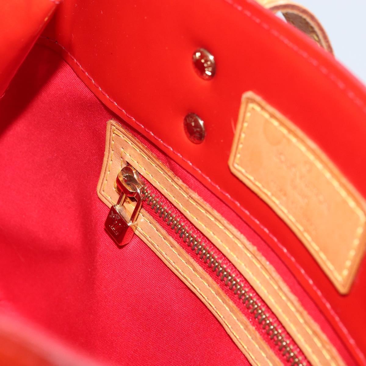 LOUIS VUITTON Monogram Vernis Reade PM Hand Bag Red Rouge M91088 LV Auth 159382
