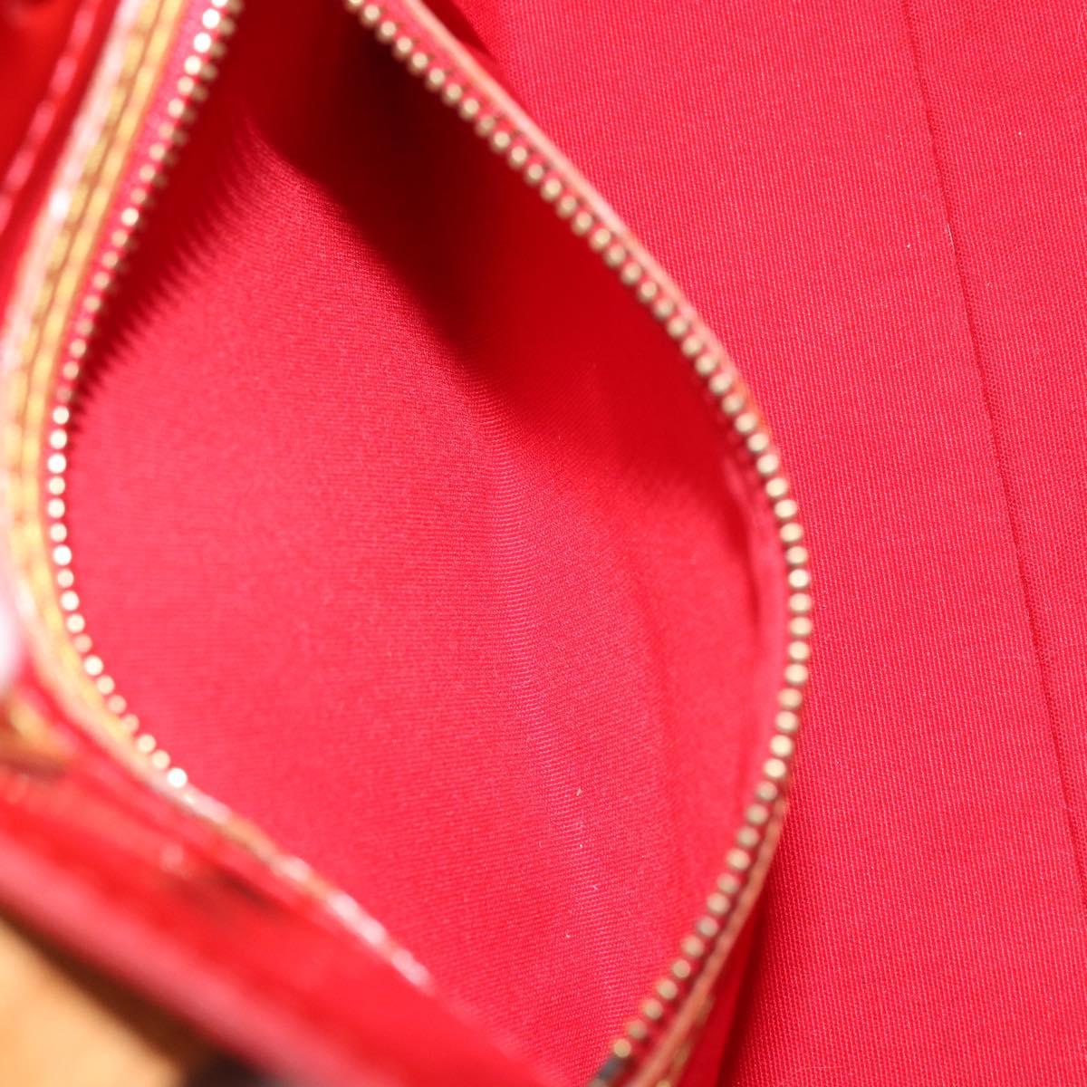 LOUIS VUITTON Monogram Vernis Reade PM Hand Bag Red Rouge M91088 LV Auth 159382