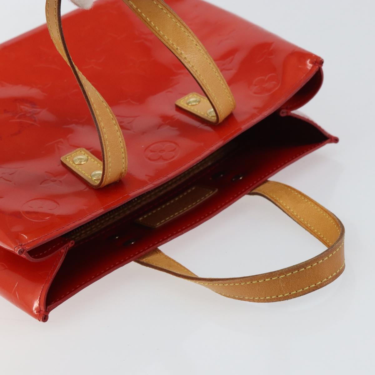 LOUIS VUITTON Monogram Vernis Reade PM Hand Bag Red Rouge M91088 LV Auth 159382