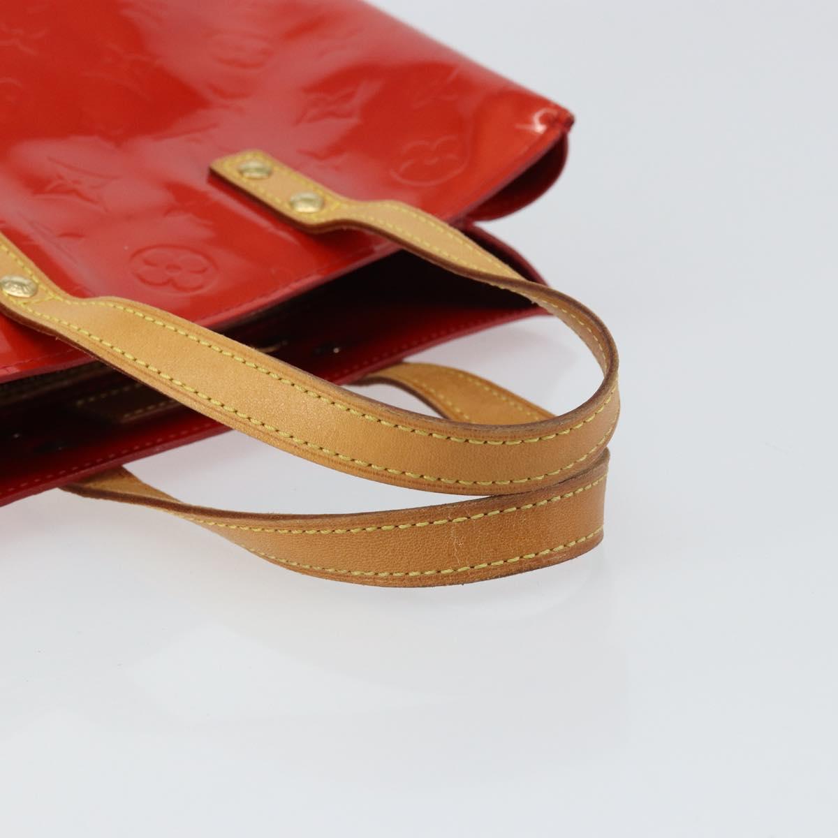 LOUIS VUITTON Monogram Vernis Reade PM Hand Bag Red Rouge M91088 LV Auth 159382