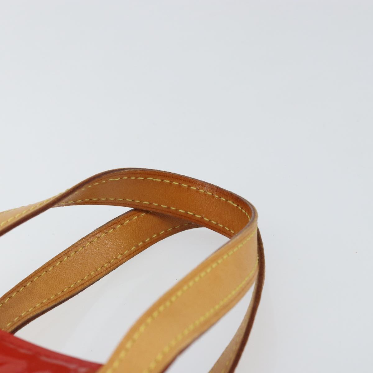 LOUIS VUITTON Monogram Vernis Reade PM Hand Bag Red Rouge M91088 LV Auth 159382