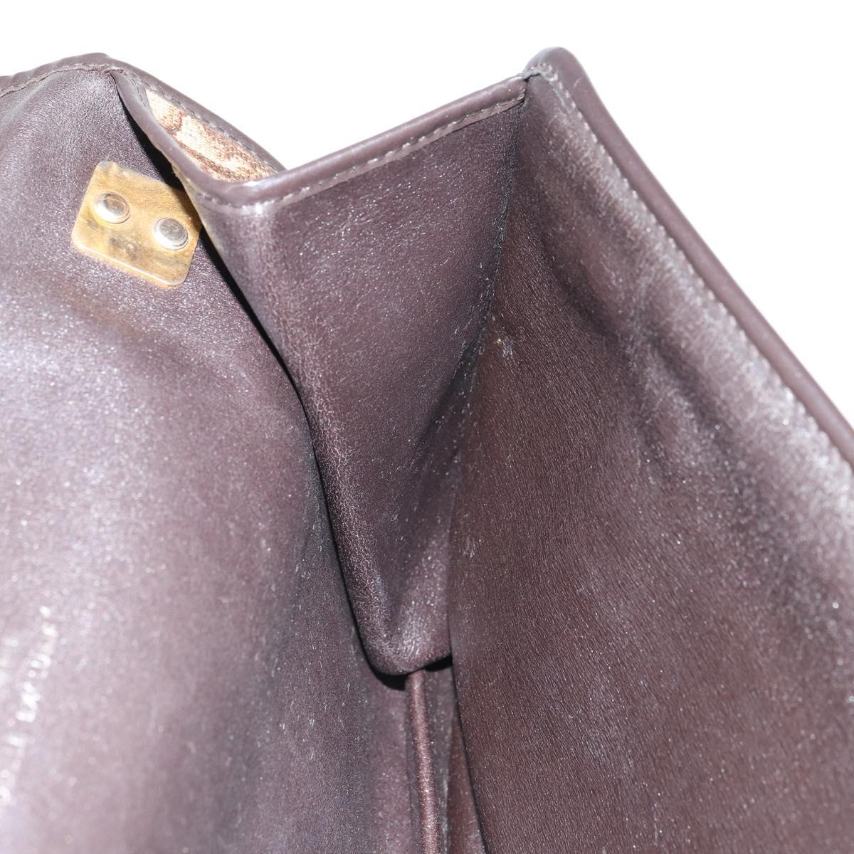 Christian Dior Trotter Canvas Shoulder Bag Beige Gold Auth 159384