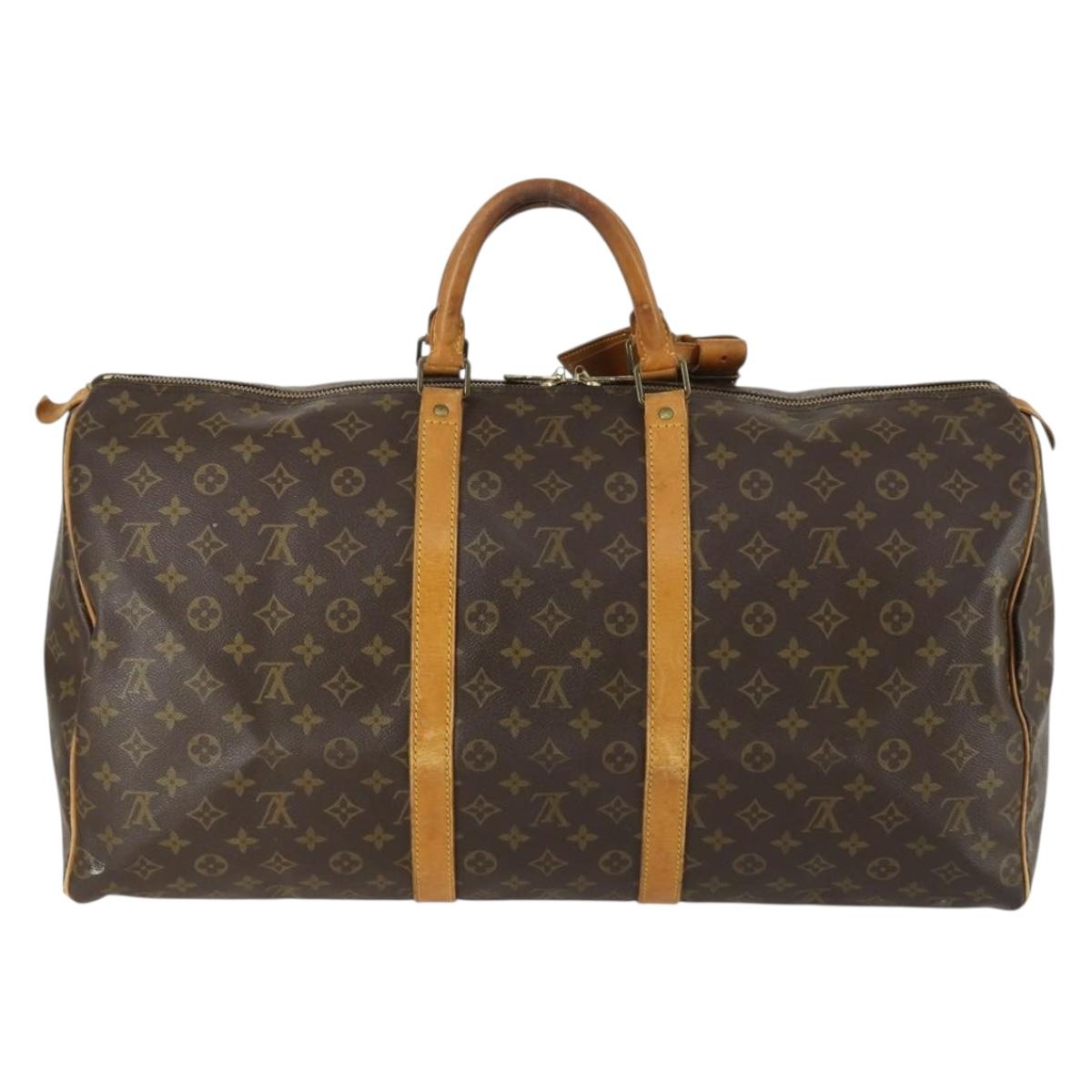 LOUIS VUITTON Monogram Keepall 55 Boston Bag M41424 LV Auth 159392