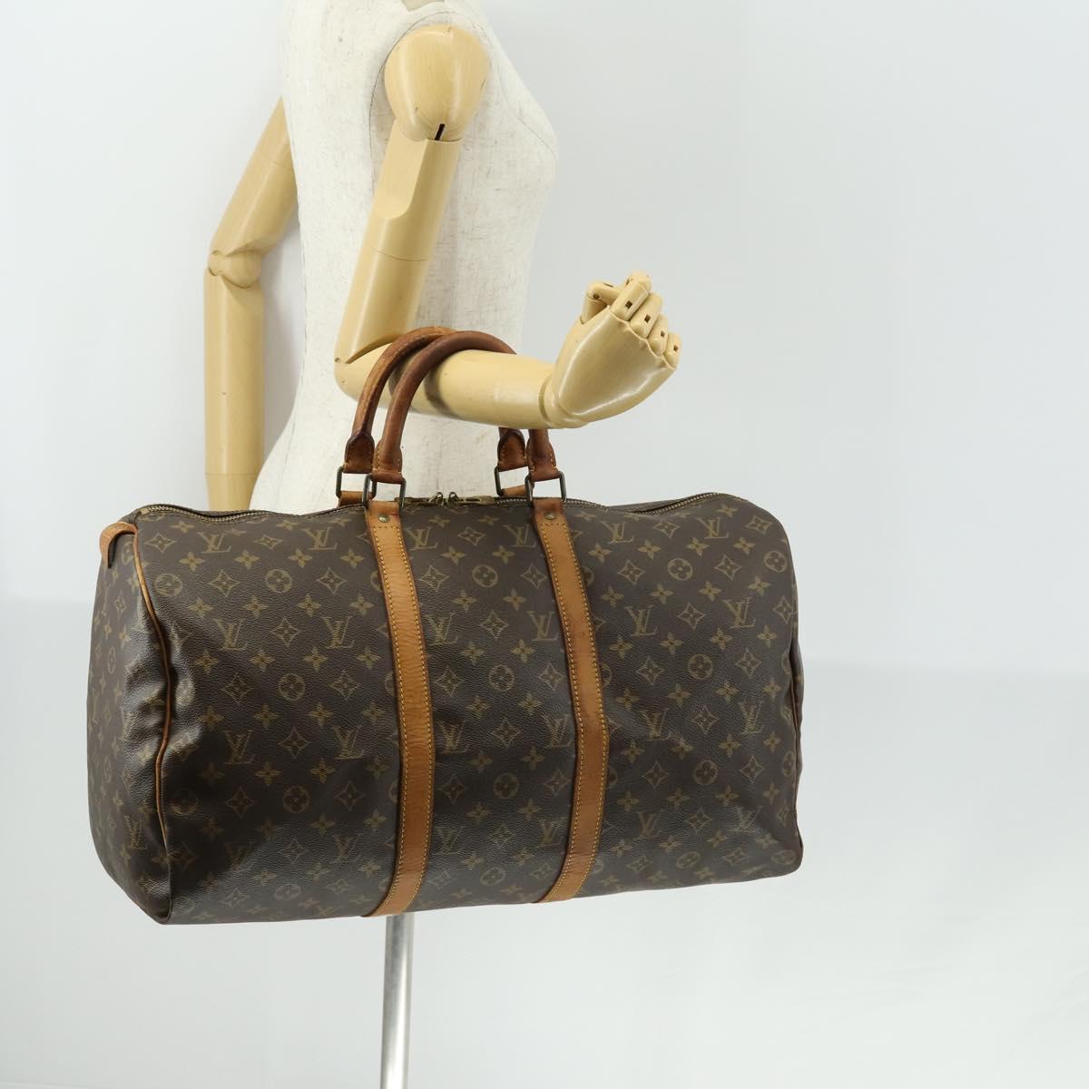 LOUIS VUITTON Monogram Keepall 50 Boston Bag M41426 LV Auth 159393