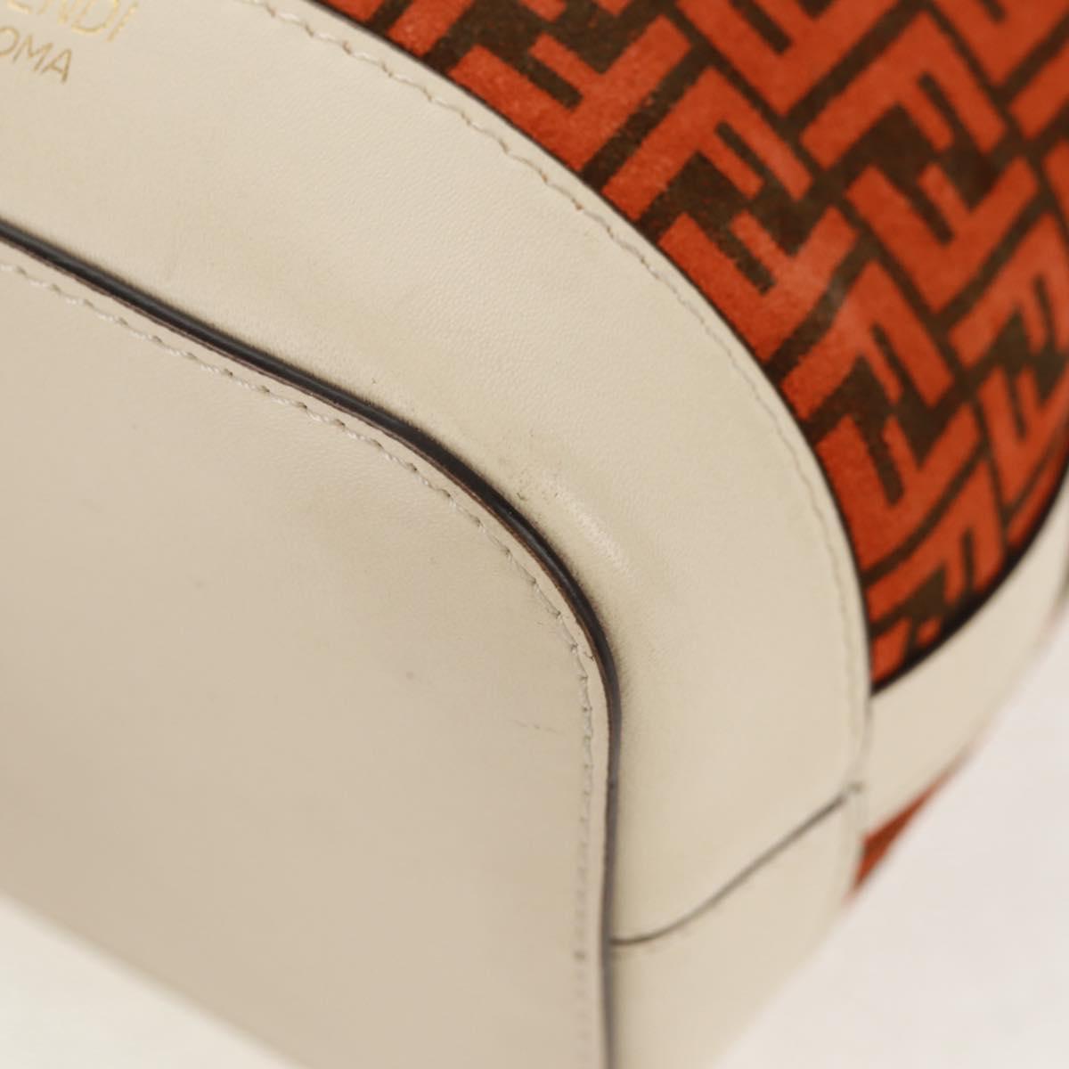FENDI Zucchino Canvas Mini Montrezor Hand Bag 2way Orange Gold Auth 159396V
