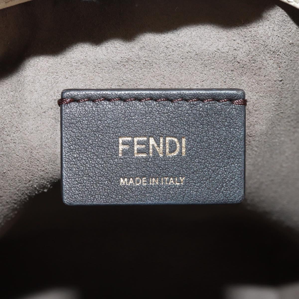 FENDI Zucchino Canvas Mini Montrezor Hand Bag 2way Orange Gold Auth 159396V