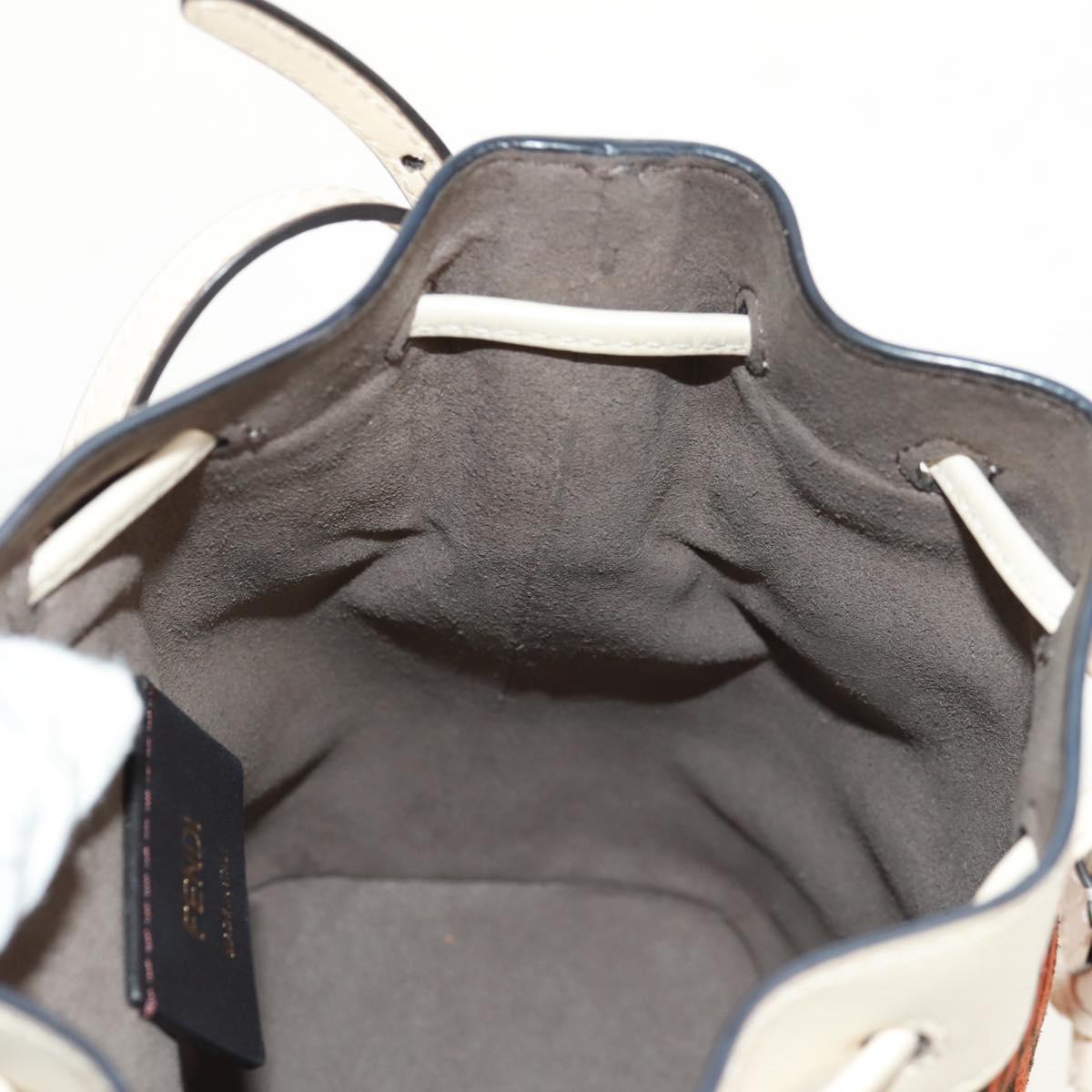 FENDI Zucchino Canvas Mini Montrezor Hand Bag 2way Orange Gold Auth 159396V