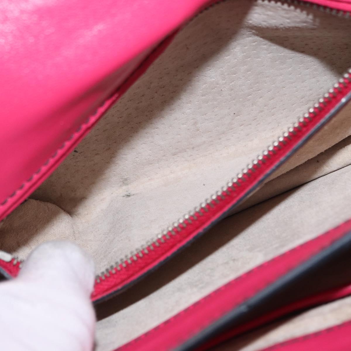 PRADA Shoulder Bag Enamel 2way Red Silver Auth 159397