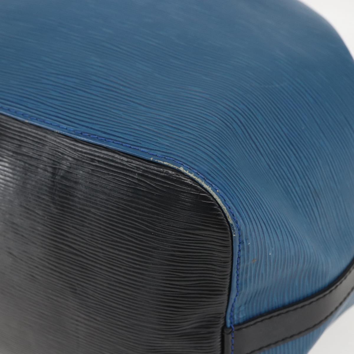LOUIS VUITTON Epi Petit Noe Shoulder Bag Bicolor Black Blue M44152 Auth 159409