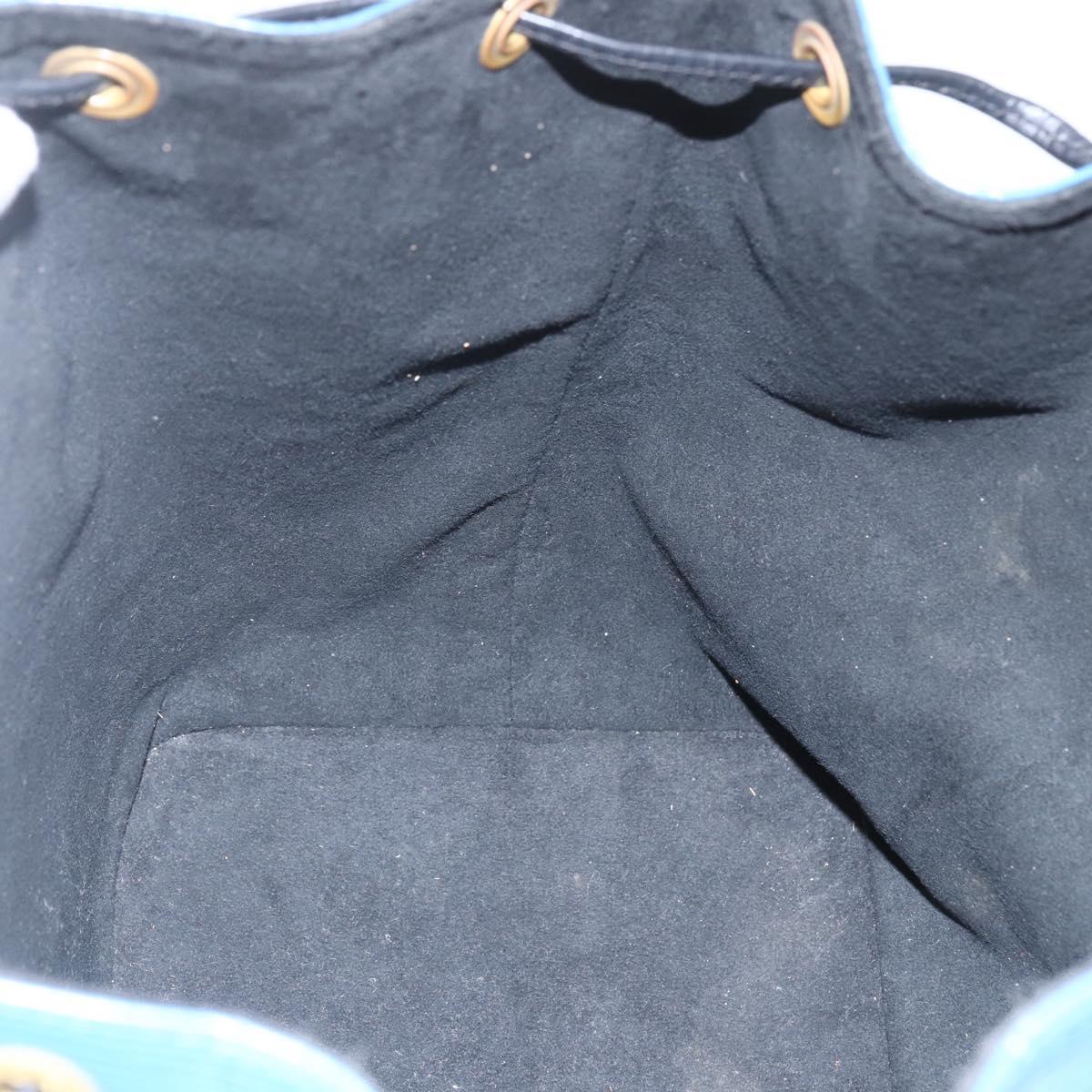 LOUIS VUITTON Epi Petit Noe Shoulder Bag Bicolor Black Blue M44152 Auth 159409