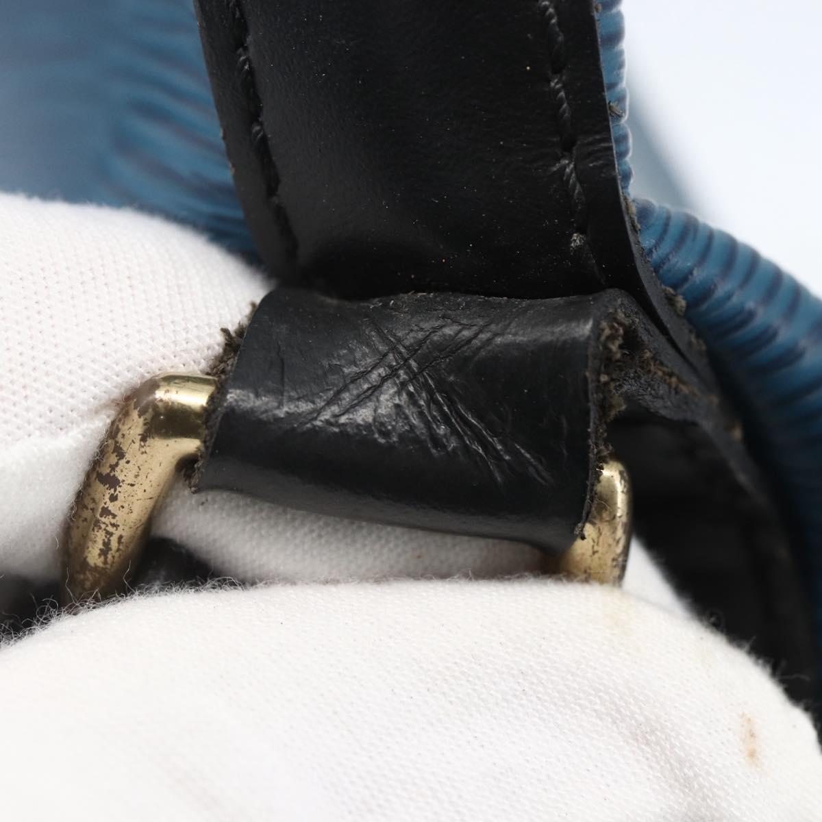 LOUIS VUITTON Epi Petit Noe Shoulder Bag Bicolor Black Blue M44152 Auth 159409