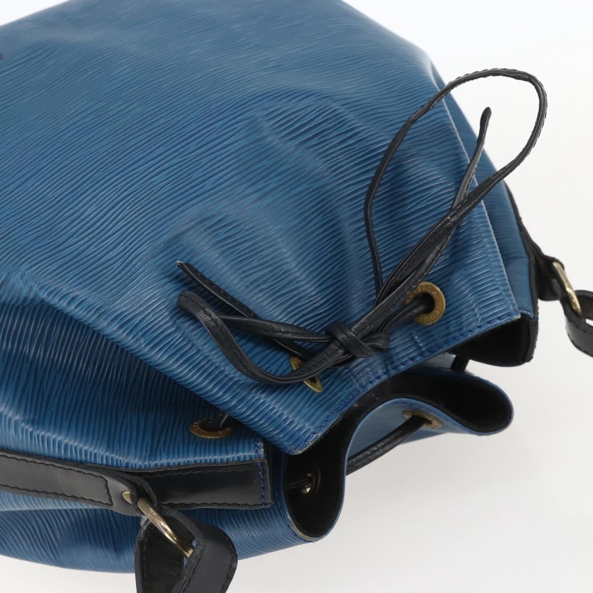 LOUIS VUITTON Epi Petit Noe Shoulder Bag Bicolor Black Blue M44152 Auth 159409