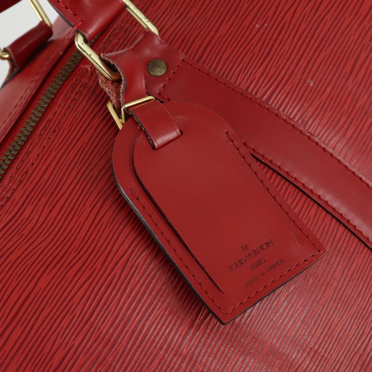 LOUIS VUITTON Epi Keepall 60 Boston Bag Red M42947 LV Auth 159412