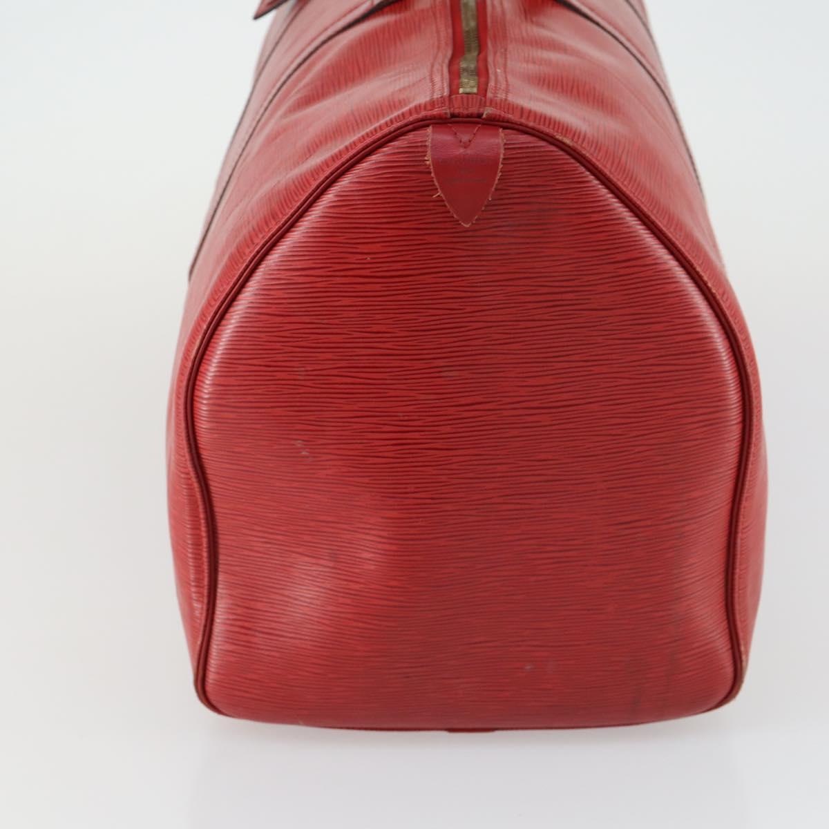 LOUIS VUITTON Epi Keepall 60 Boston Bag Red M42947 LV Auth 159412