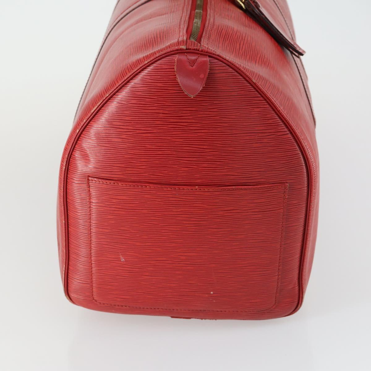 LOUIS VUITTON Epi Keepall 60 Boston Bag Red M42947 LV Auth 159412