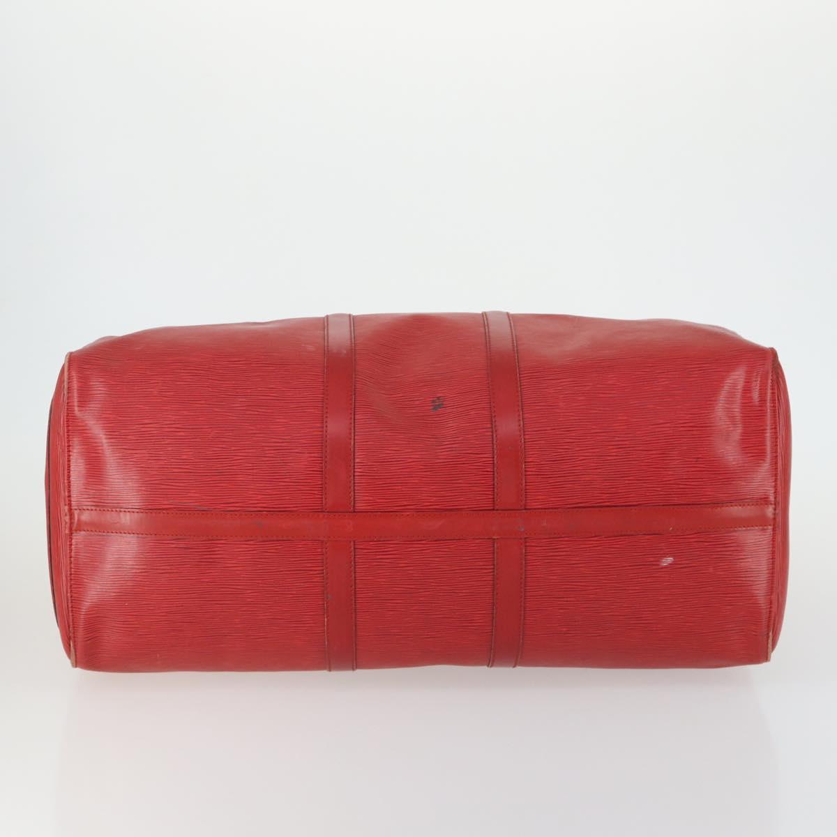 LOUIS VUITTON Epi Keepall 60 Boston Bag Red M42947 LV Auth 159412