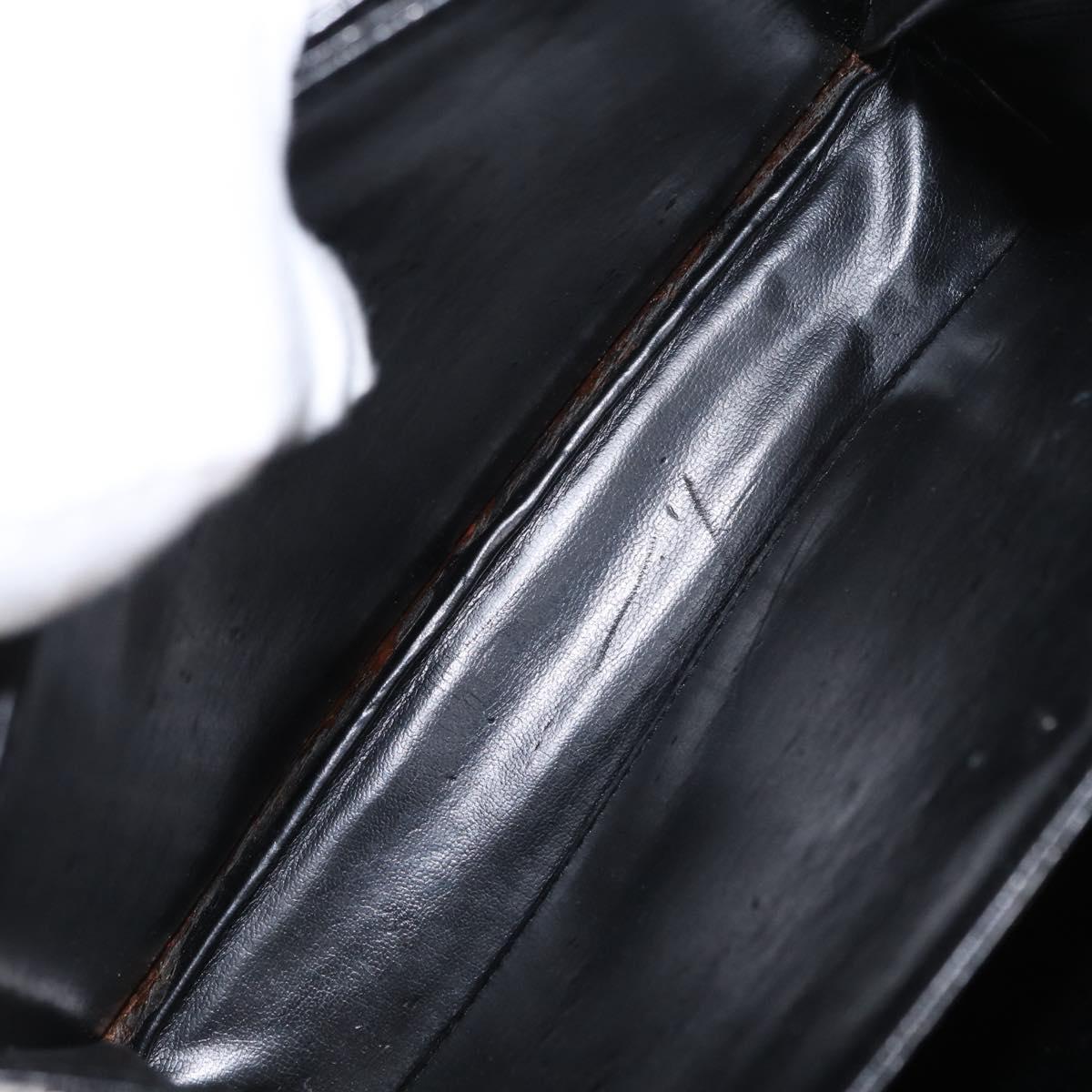 BALLY Hand Bag Leather 2way Black Gold Auth 159425