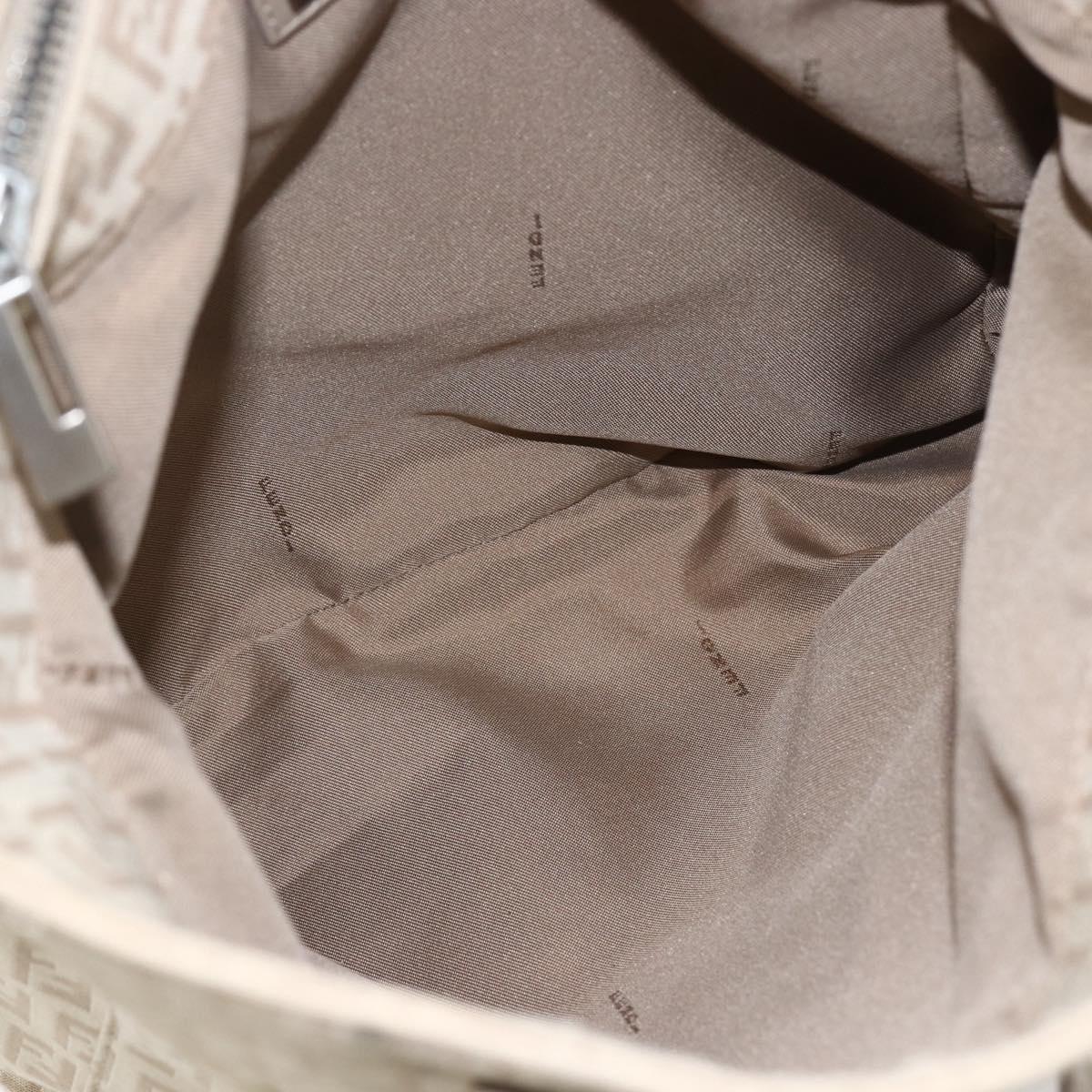 FENDI Zucchino Canvas Tote Bag Beige Gold Auth 159426