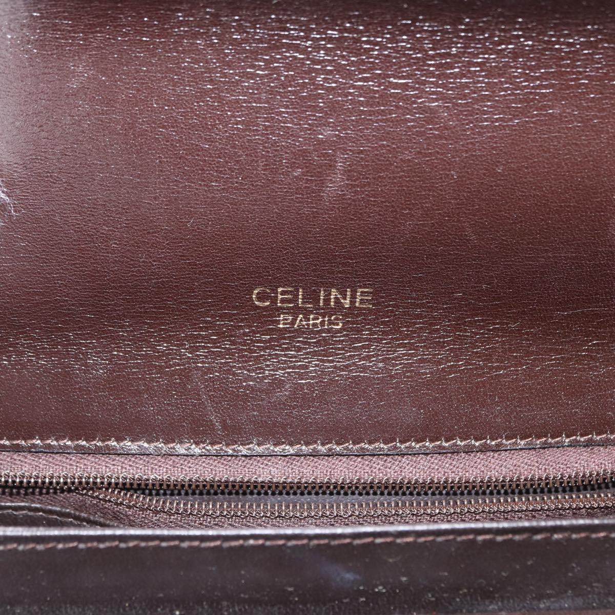 CELINE C Sulky Horse Carriage Shoulder Bag Canvas Beige Gold Auth 159431