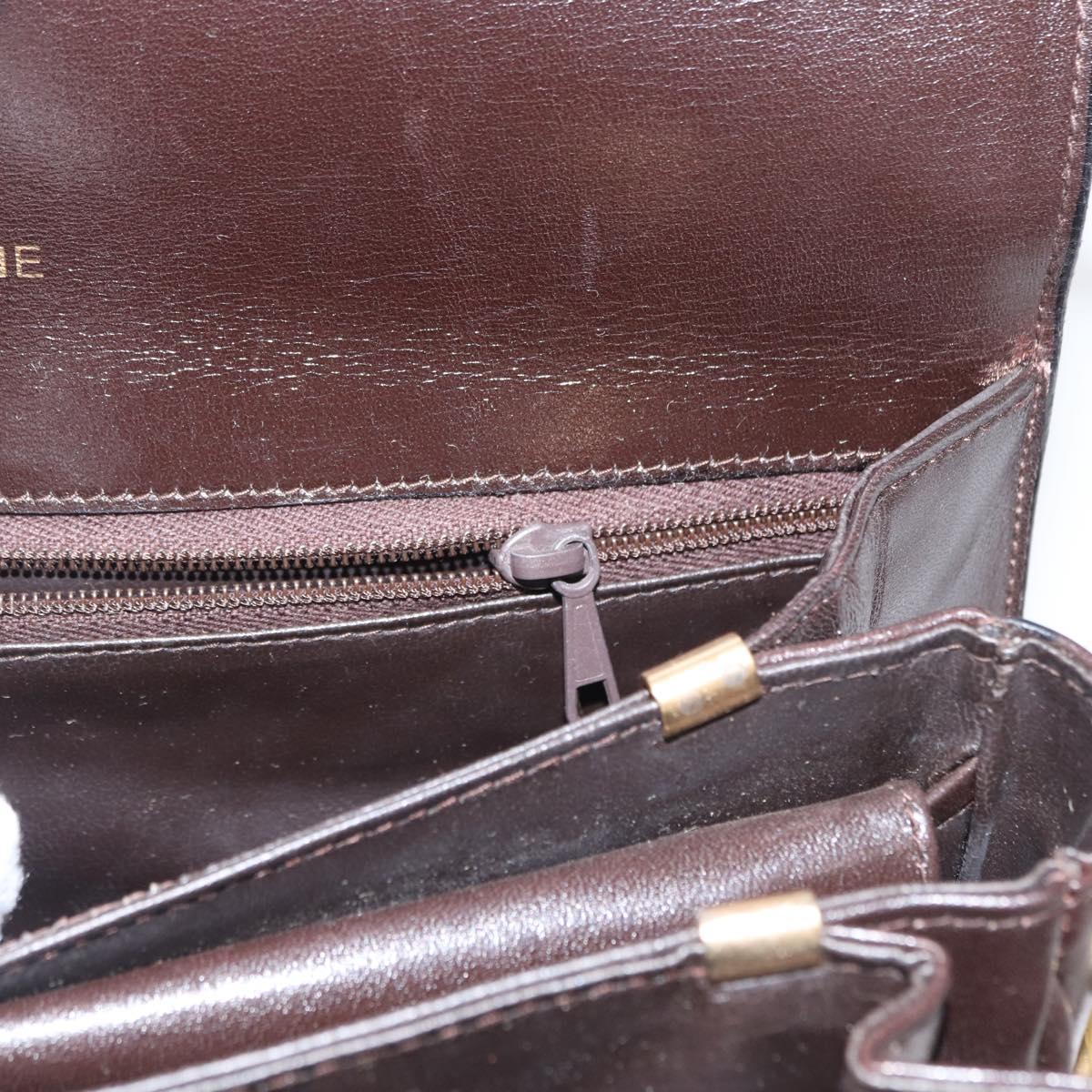 CELINE C Sulky Horse Carriage Shoulder Bag Canvas Beige Gold Auth 159431